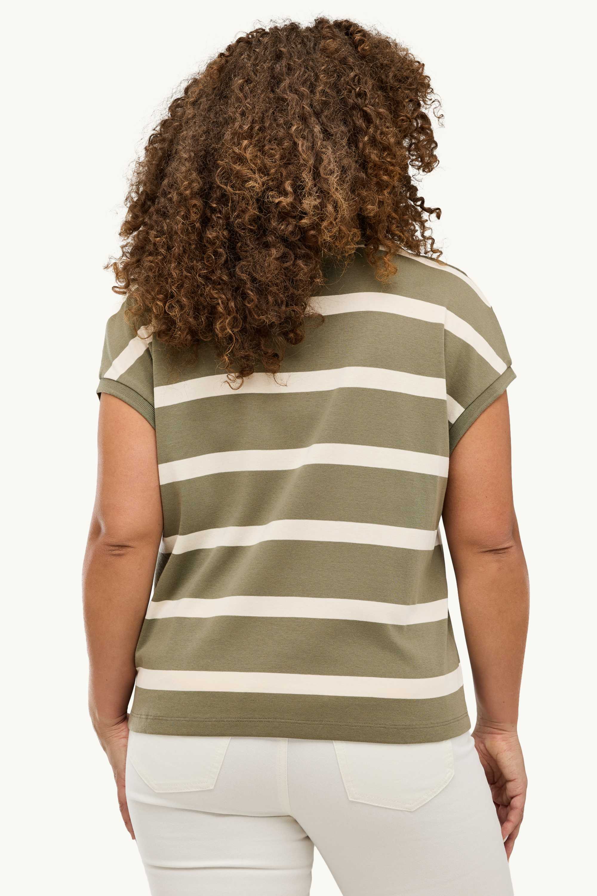 Polo shirt - regular fit - striped light green