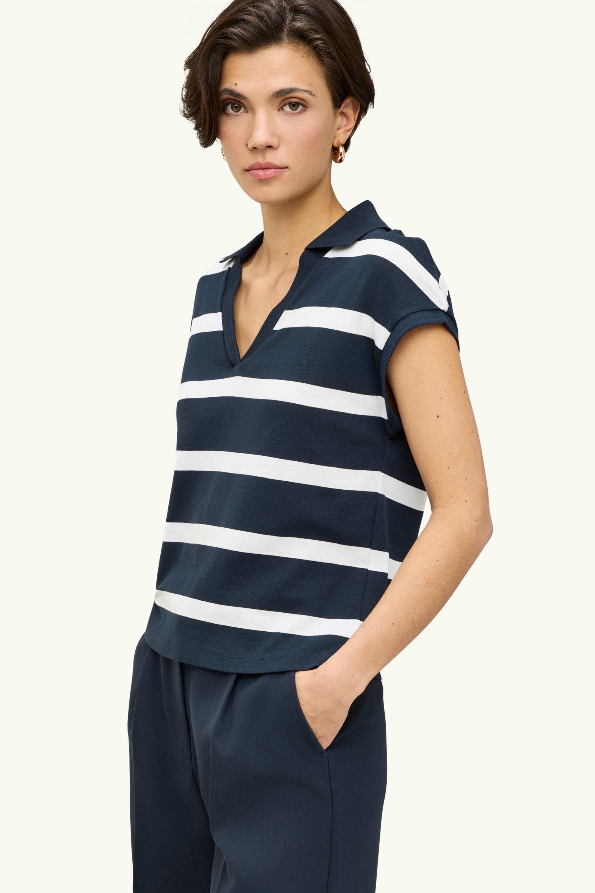 Polo shirt - regular fit - striped blue