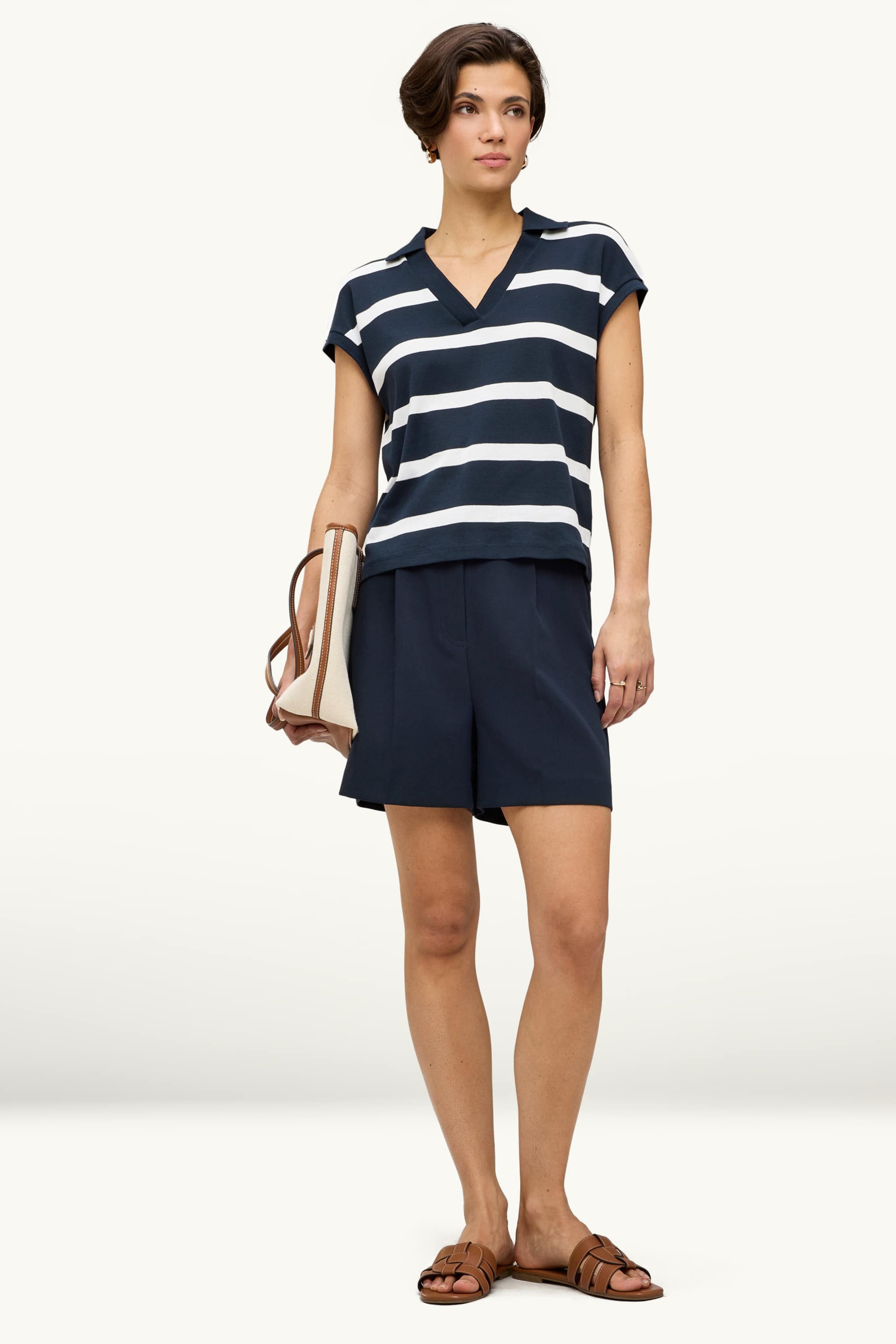 Polo shirt - regular fit - striped blue
