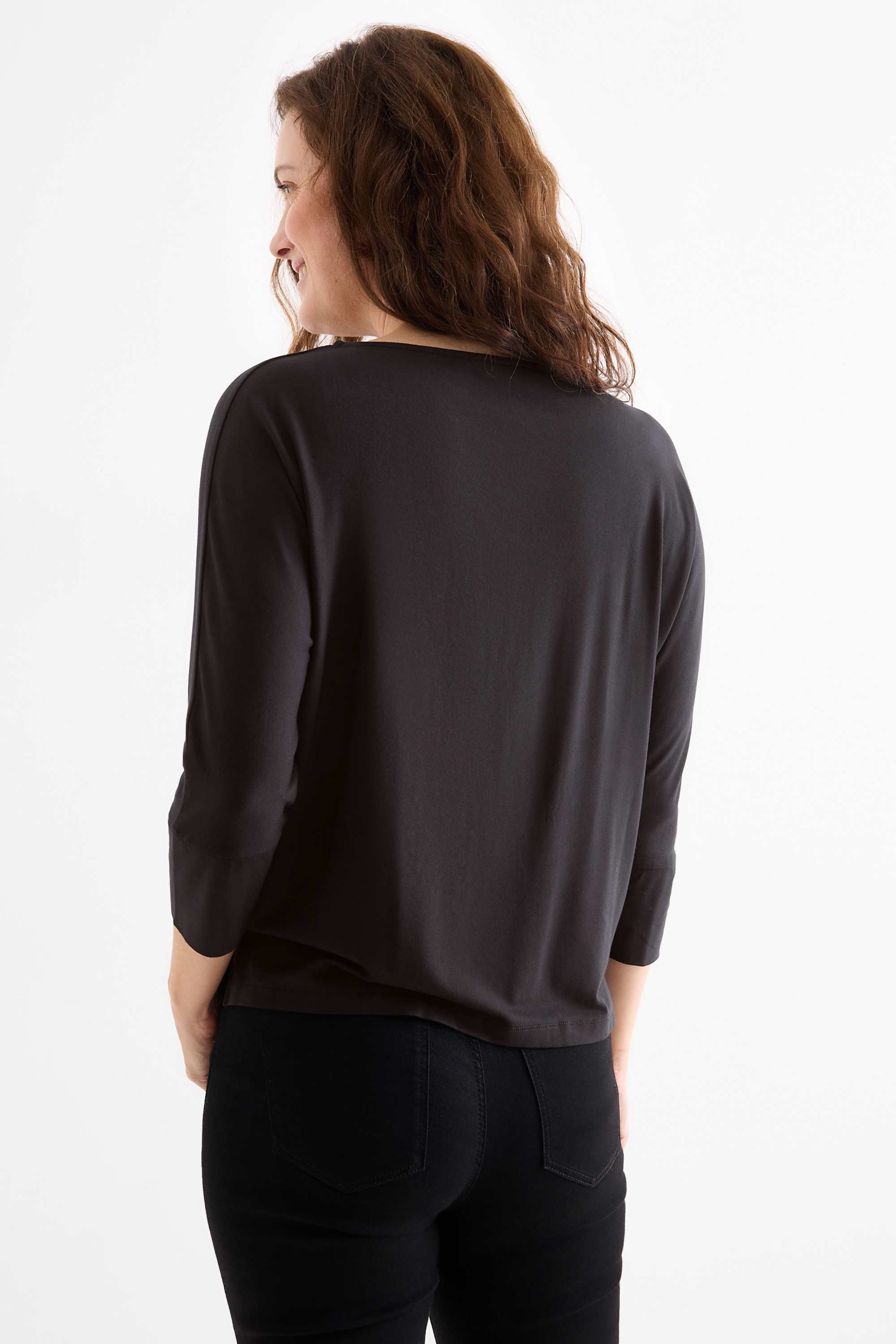 Long sleeve top - regular fit black
