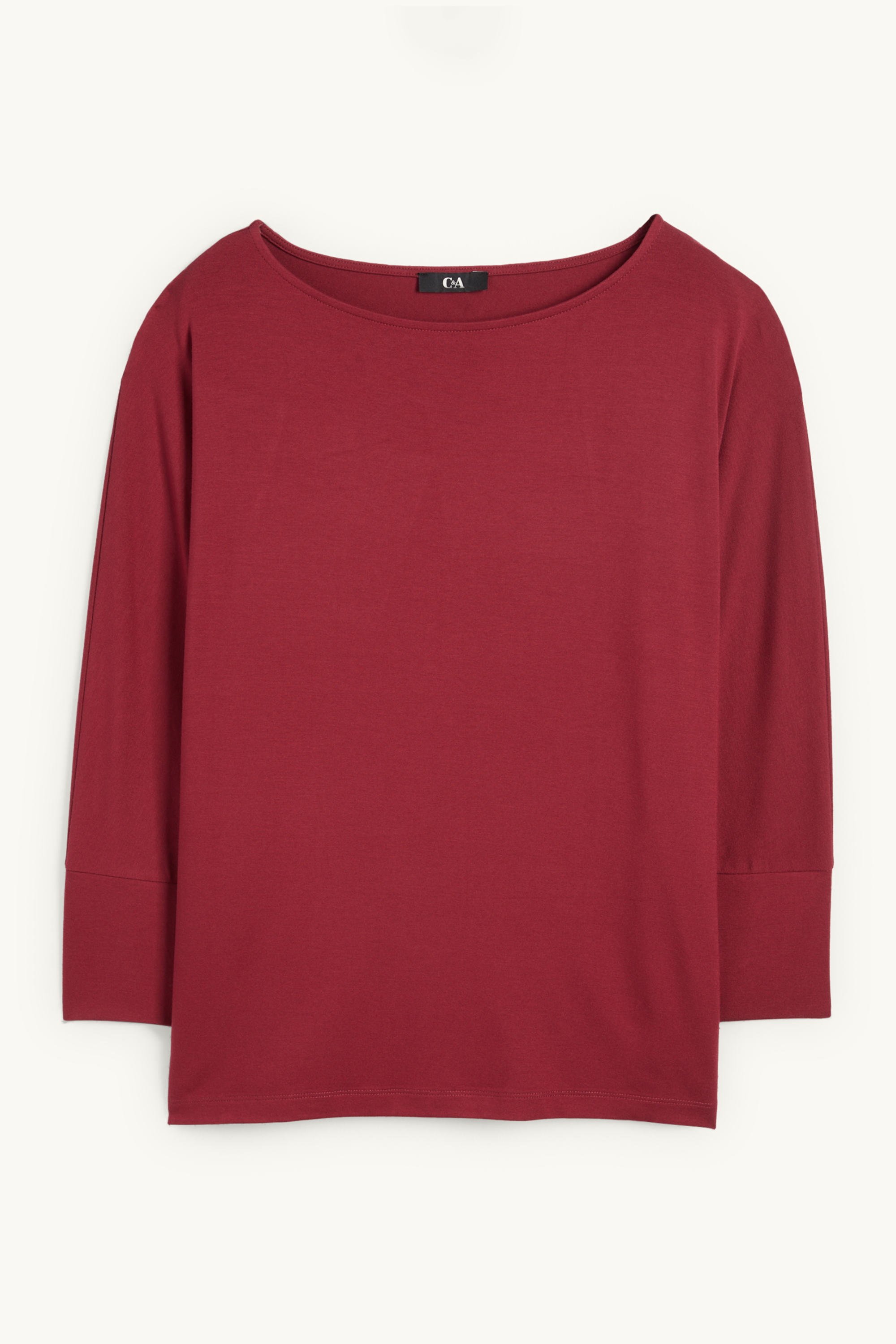 Long sleeve top - regular fit dark red