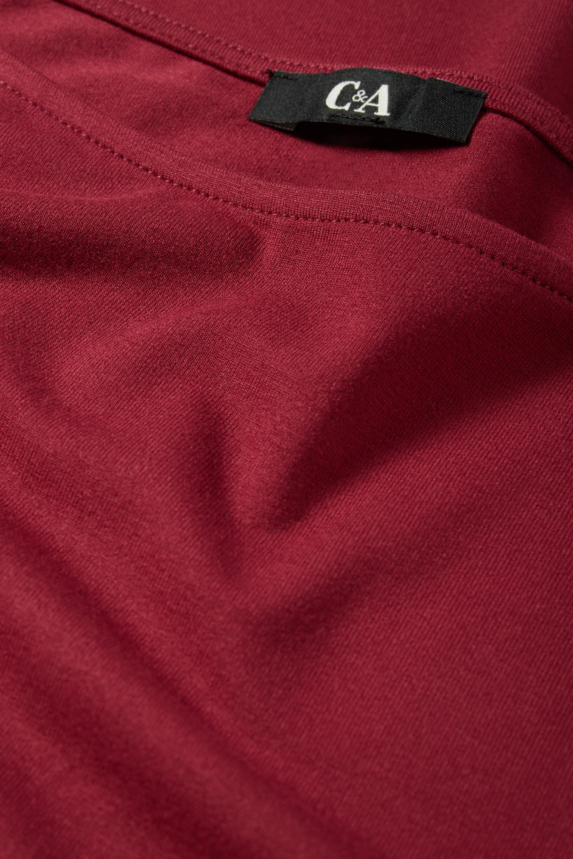Long sleeve top - regular fit dark red