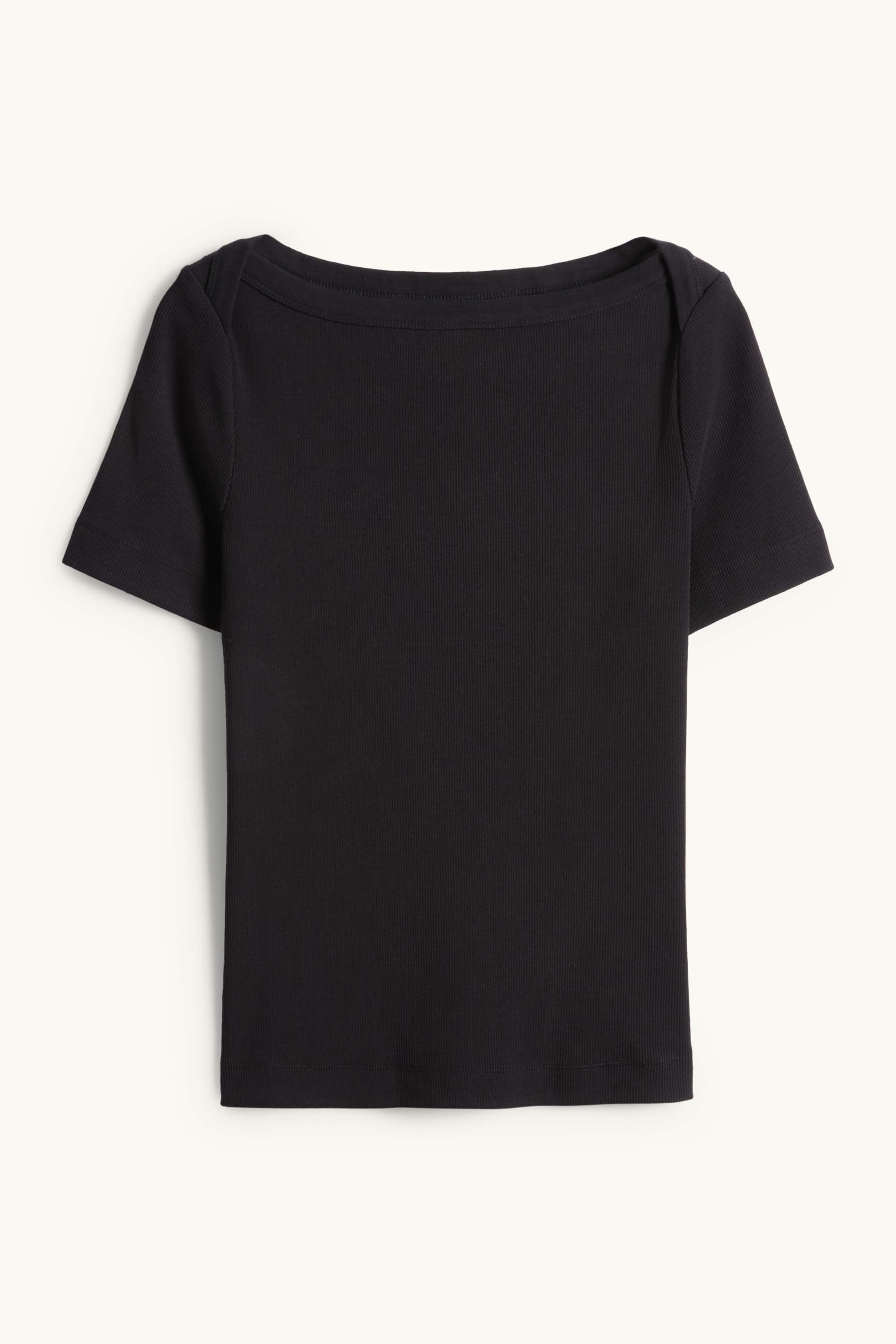 T-shirt - slim fit - ribbed black