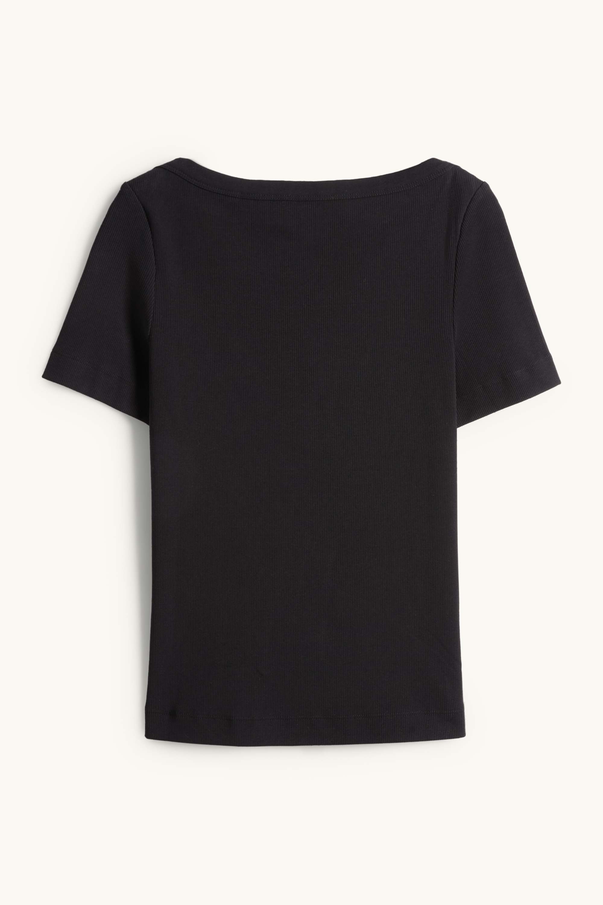 T-shirt - slim fit - ribbed black