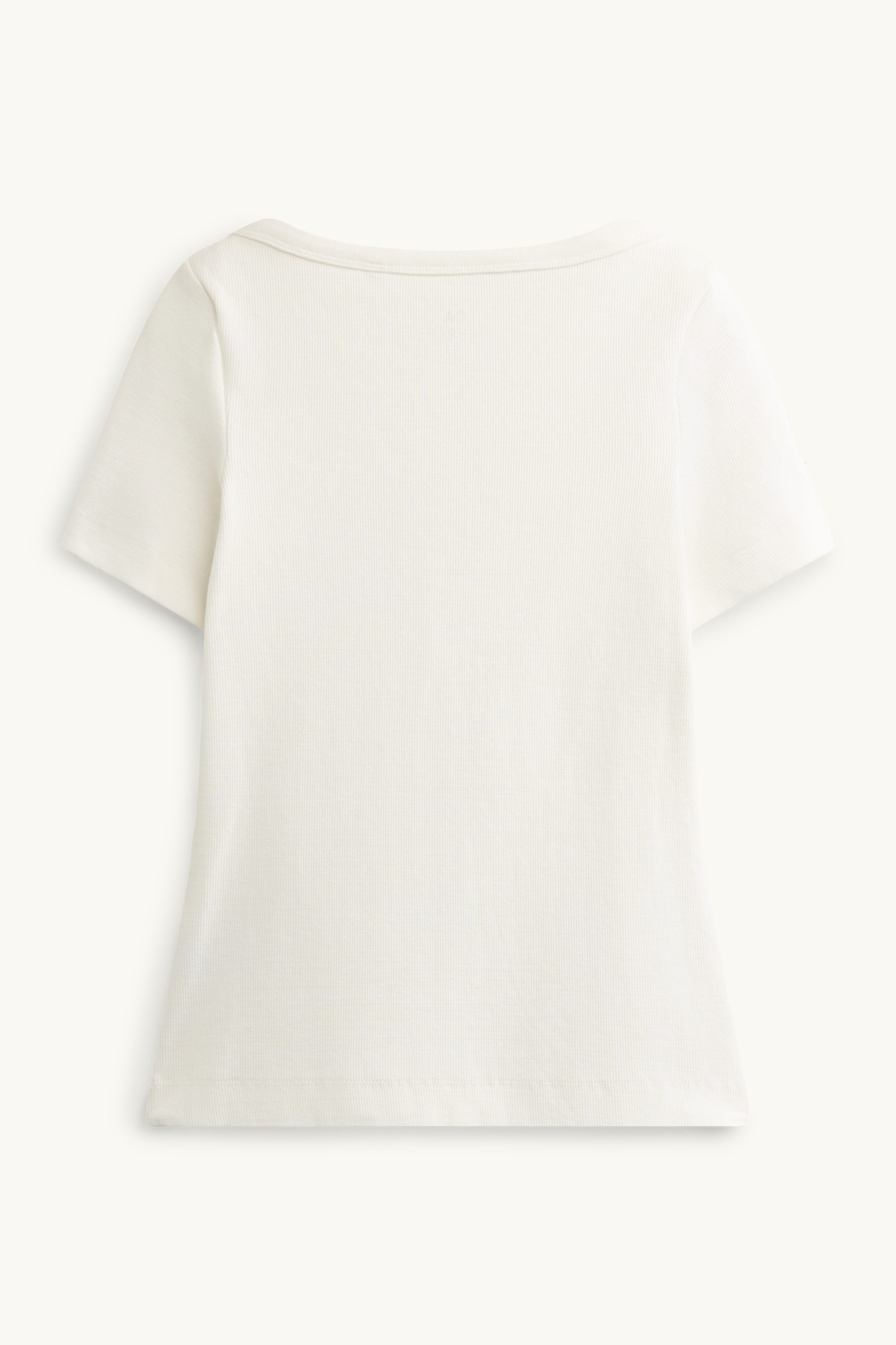 T-shirt - slim fit - ribbed white