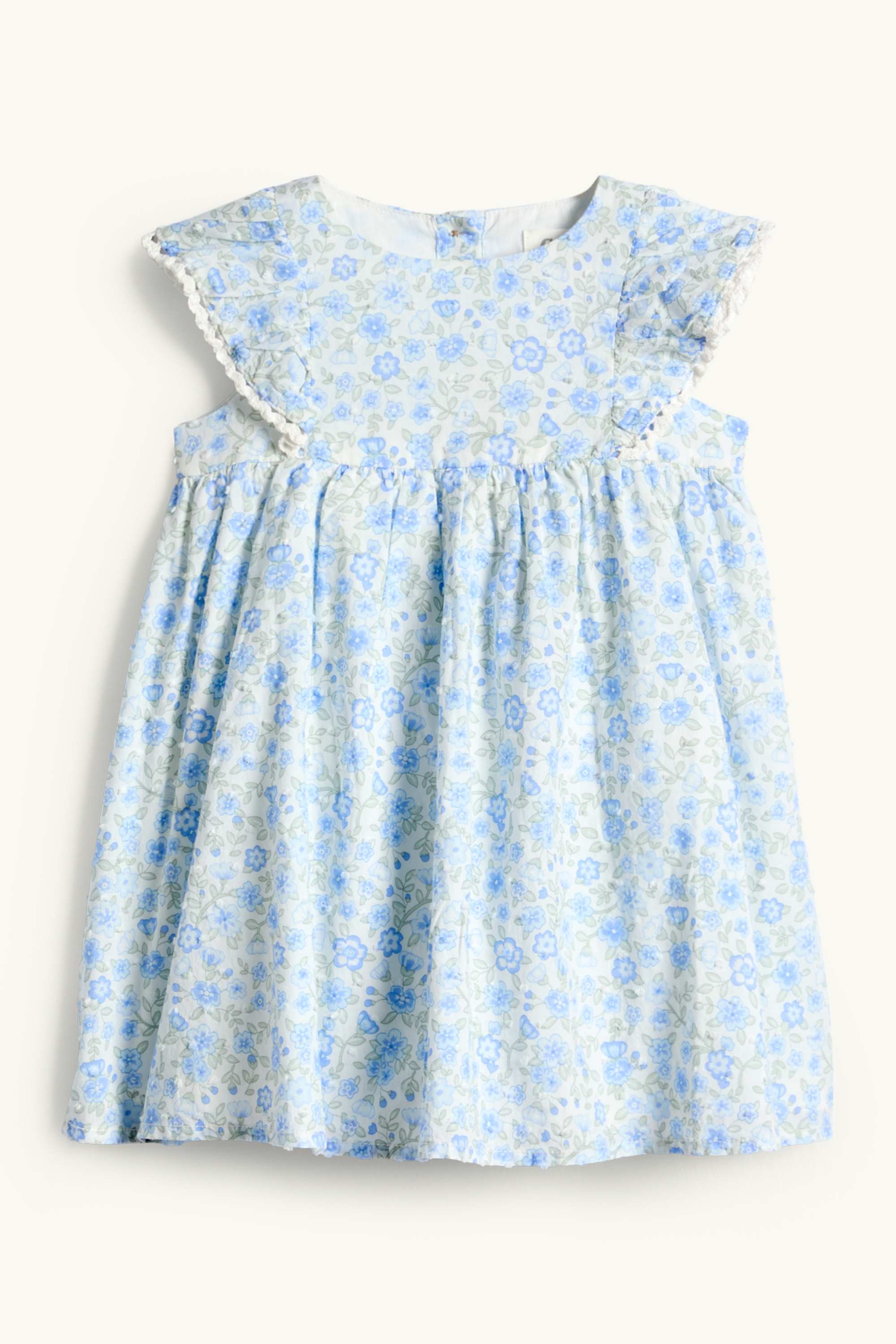 Floral - baby dress light blue