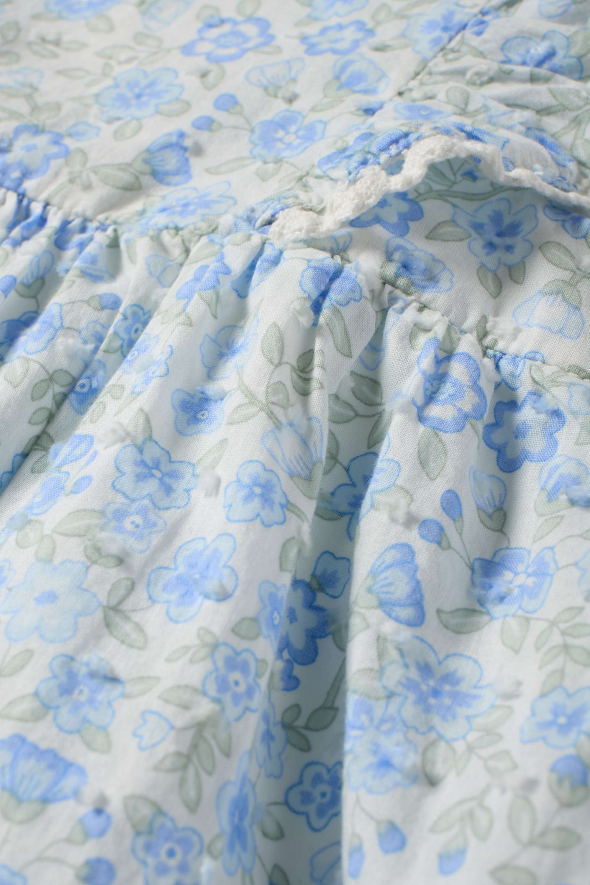 Floral - baby dress light blue