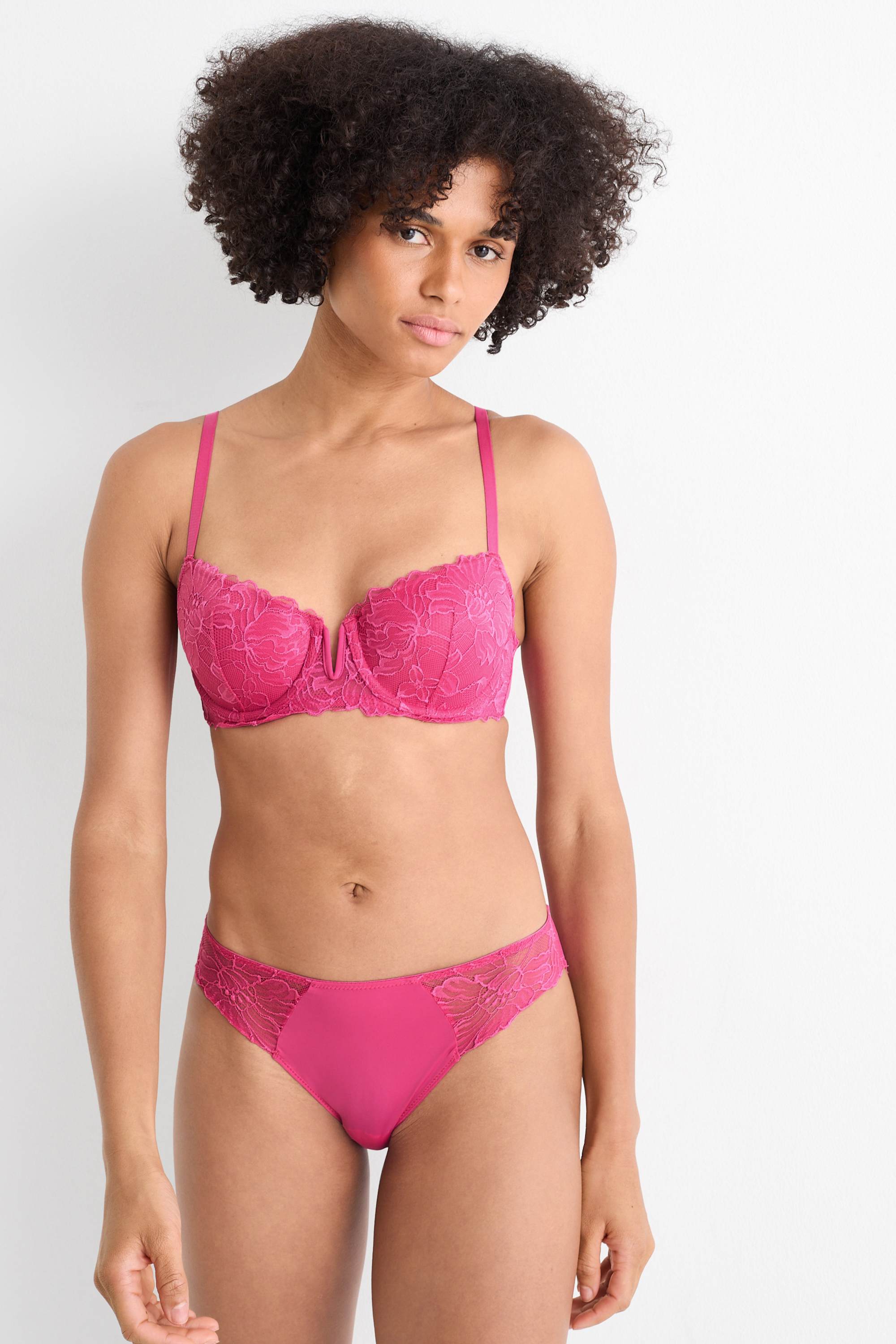 Underwire bra - DEMI - padded pink