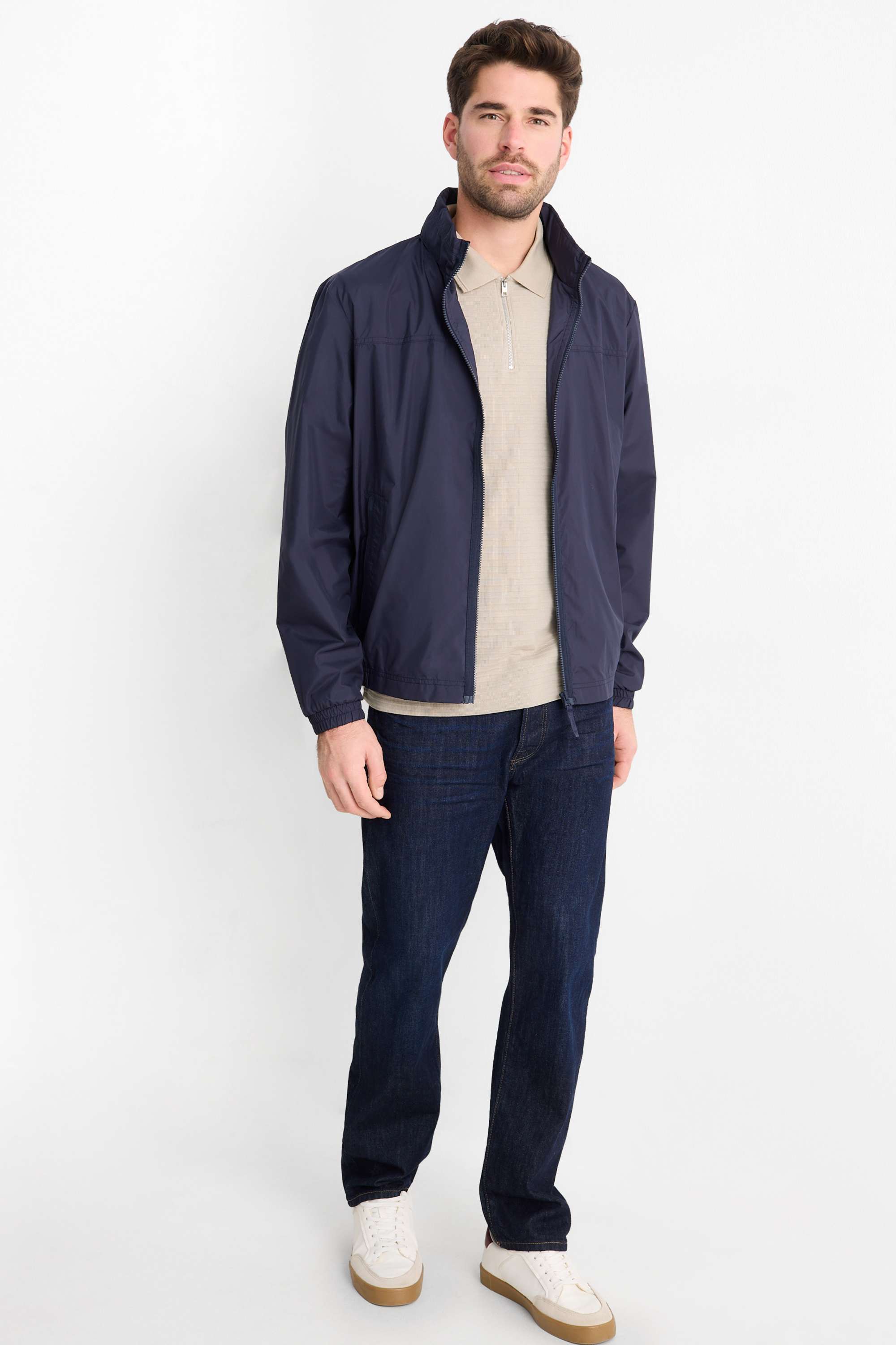 Polo shirt - regular fit - ribbed beige