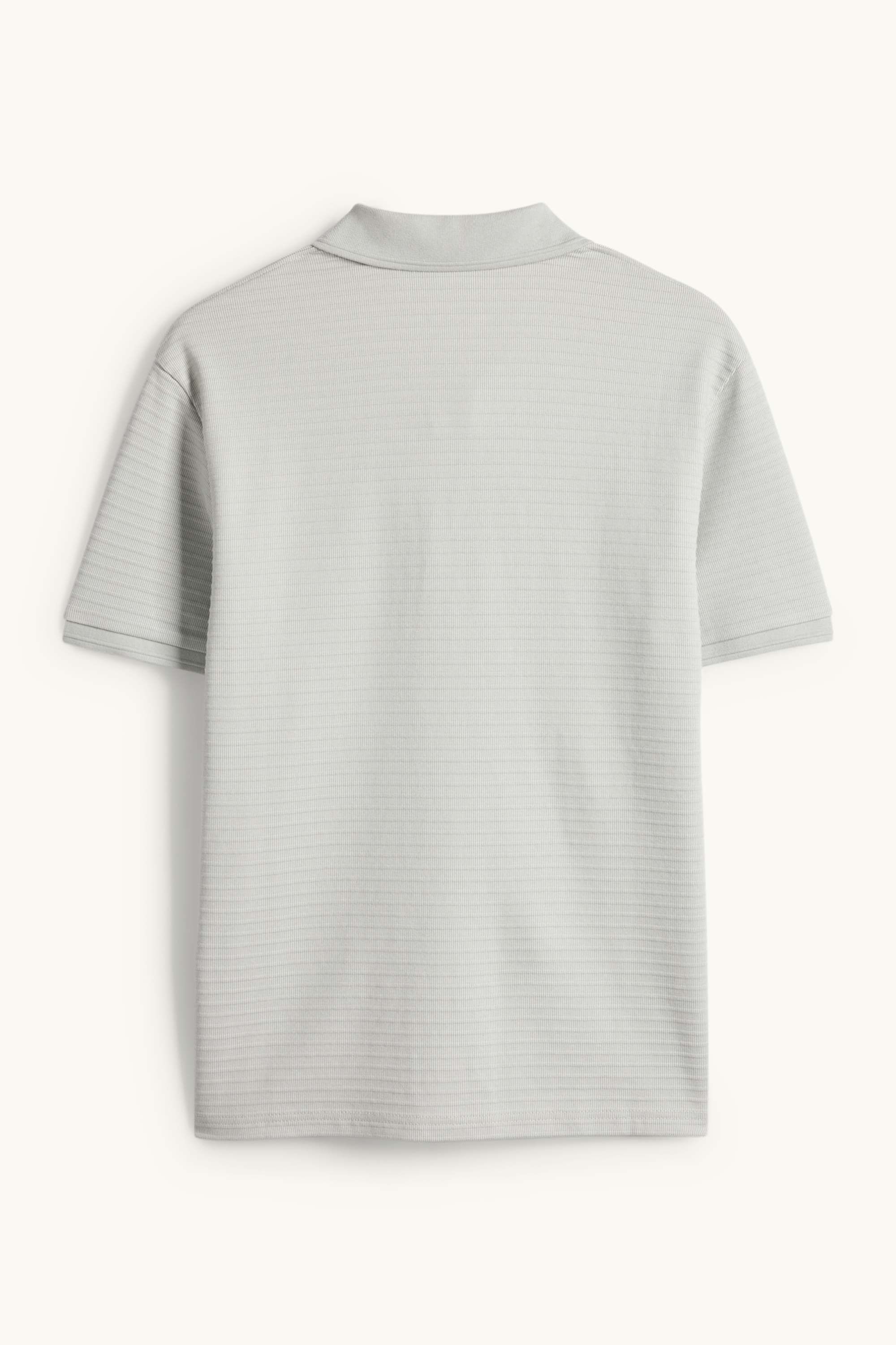 Polo shirt - regular fit - ribbed gray