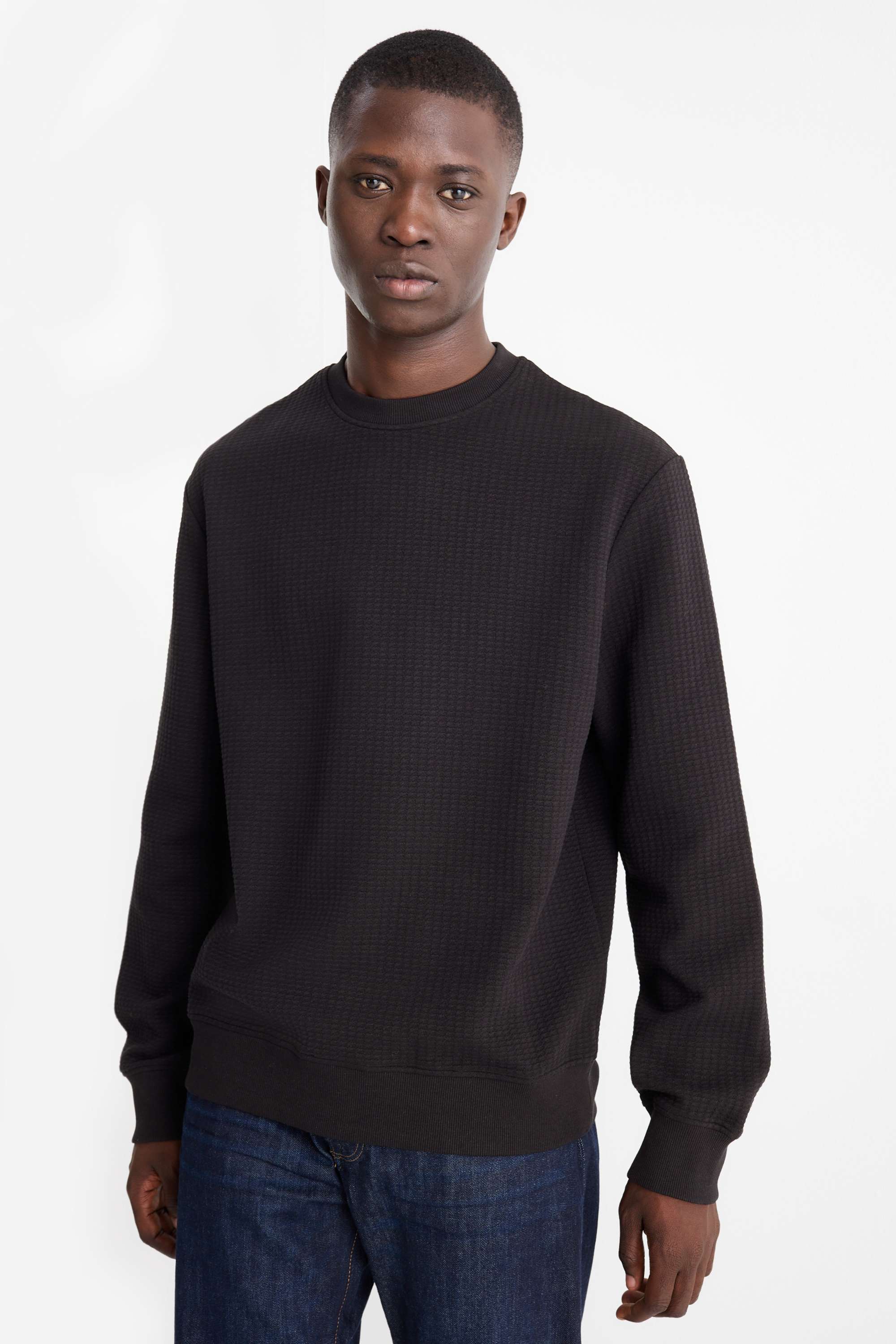 Sweatshirt - textured black