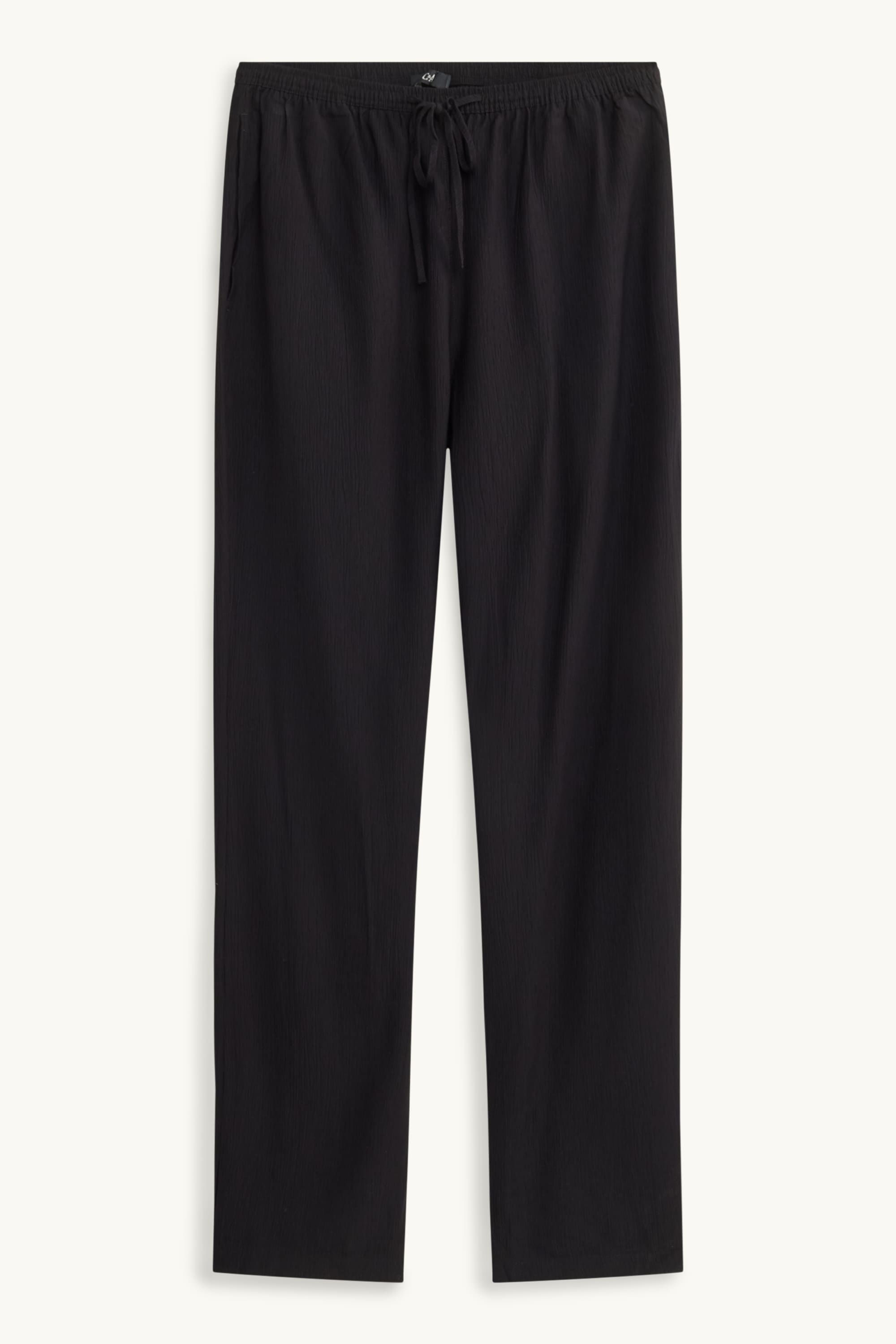 Cloth trousers - mid-rise waist - wide leg black