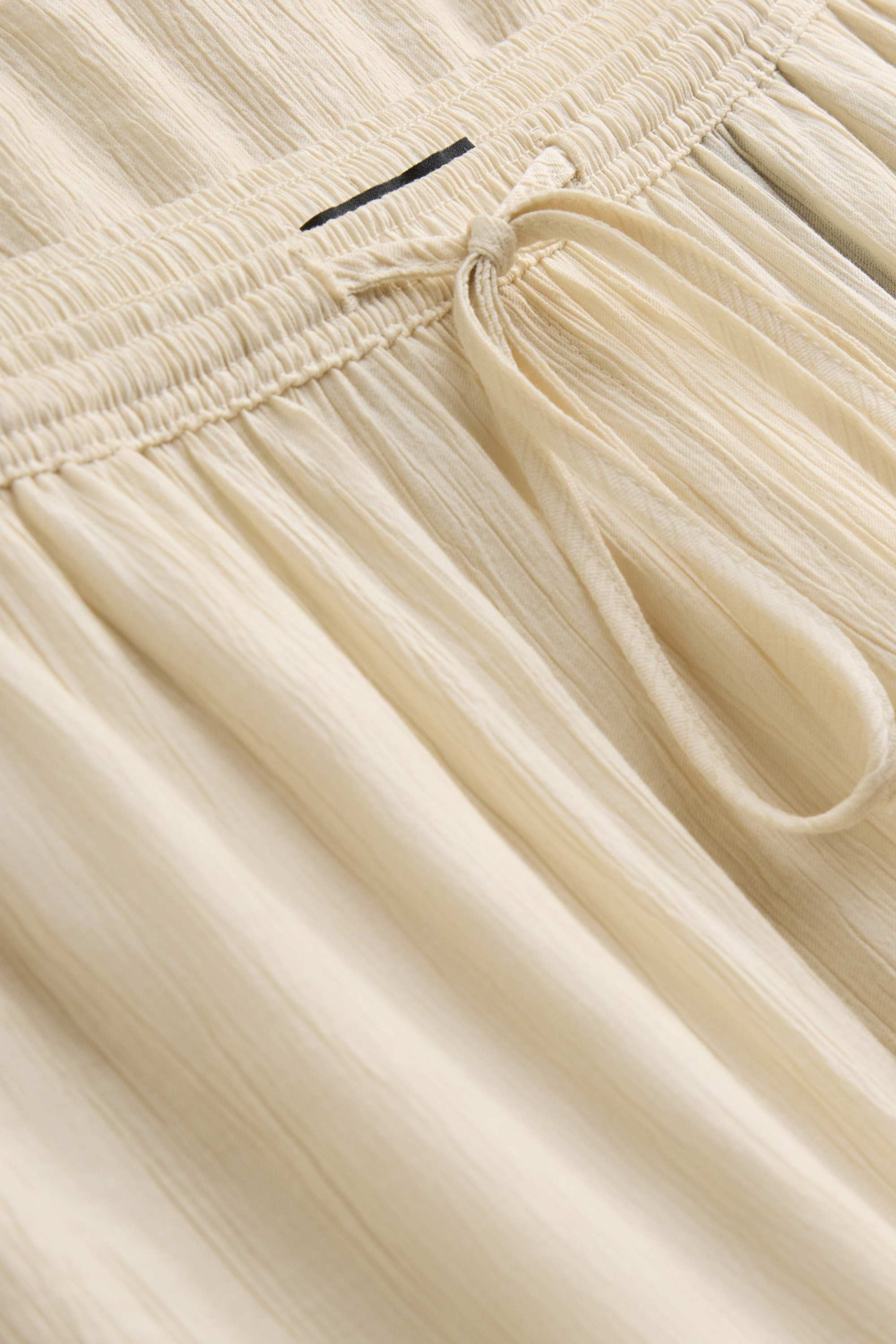 Cloth trousers - mid-rise waist - wide leg creme