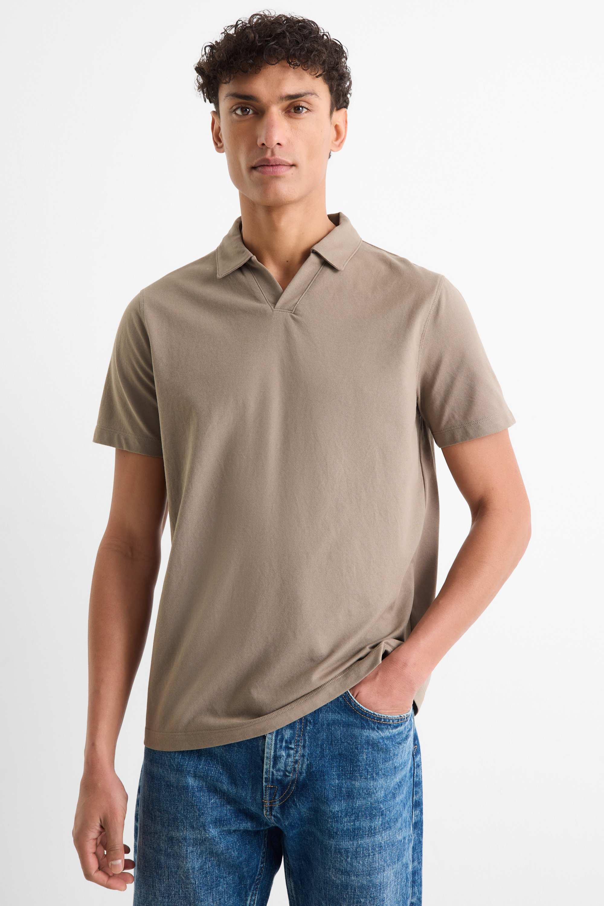 Polo shirt - regular fit light brown