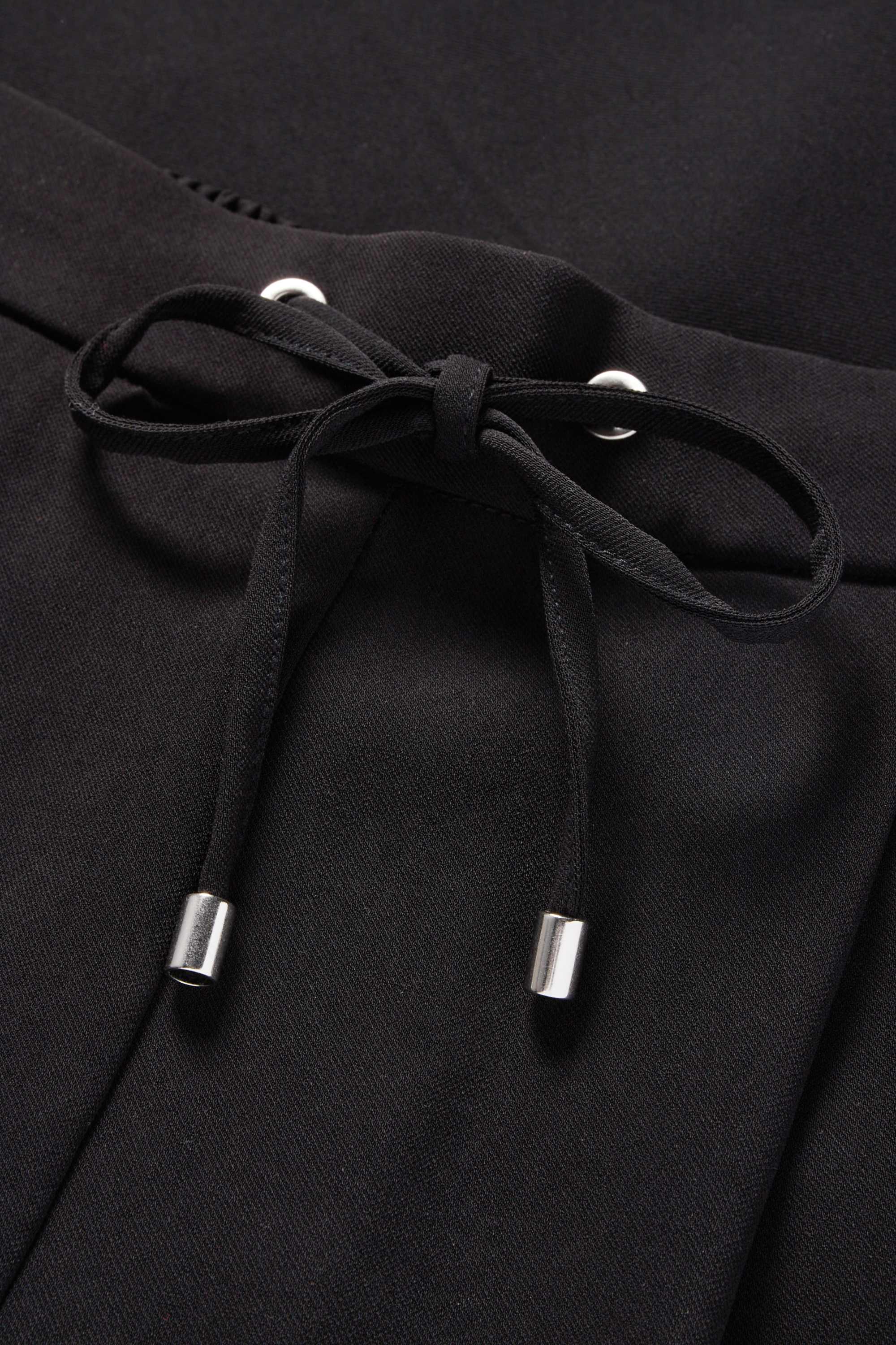 Cloth trousers - mid-rise waist - tapered fit black