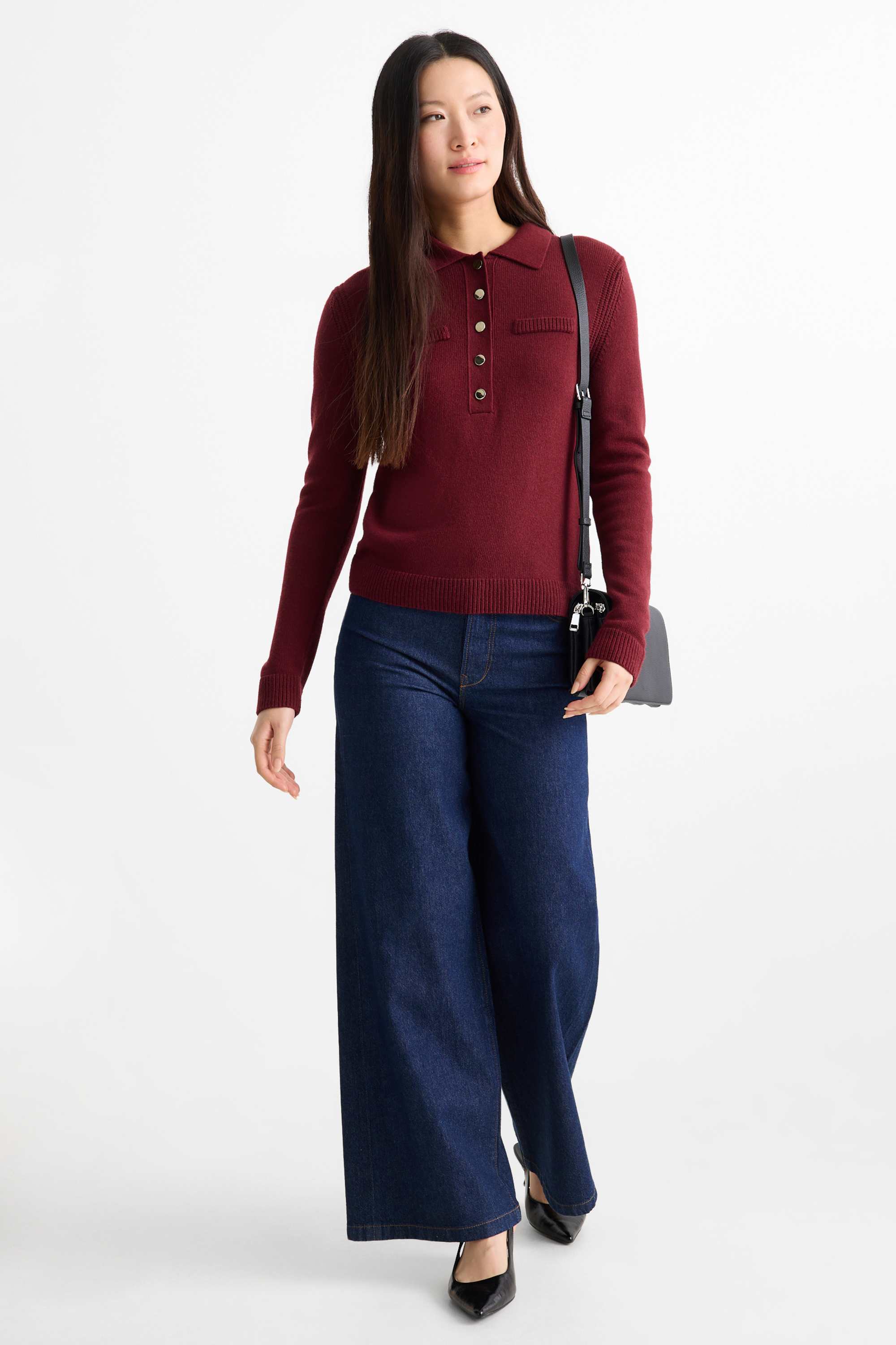 Jumper - wool blend bordeaux