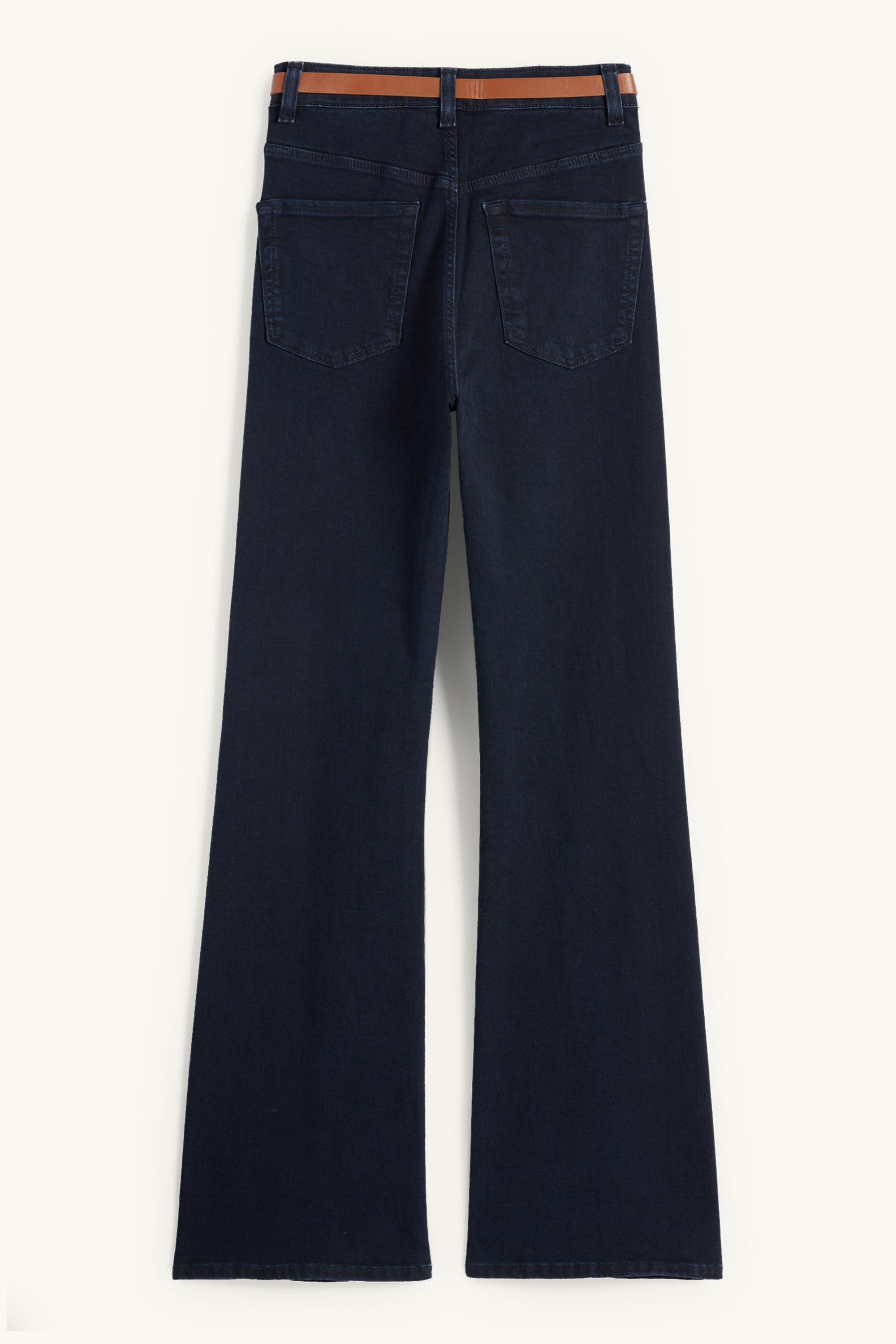 Flared jeans with belt - high waist - LYCRA® denim-dark blue
