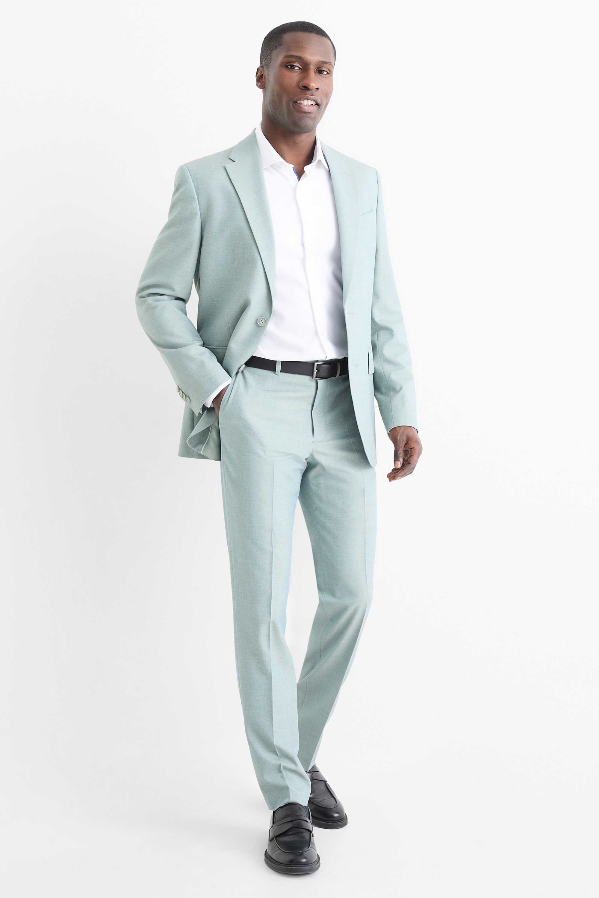 Business shirt - regular fit - cutaway collar - easy-iron white