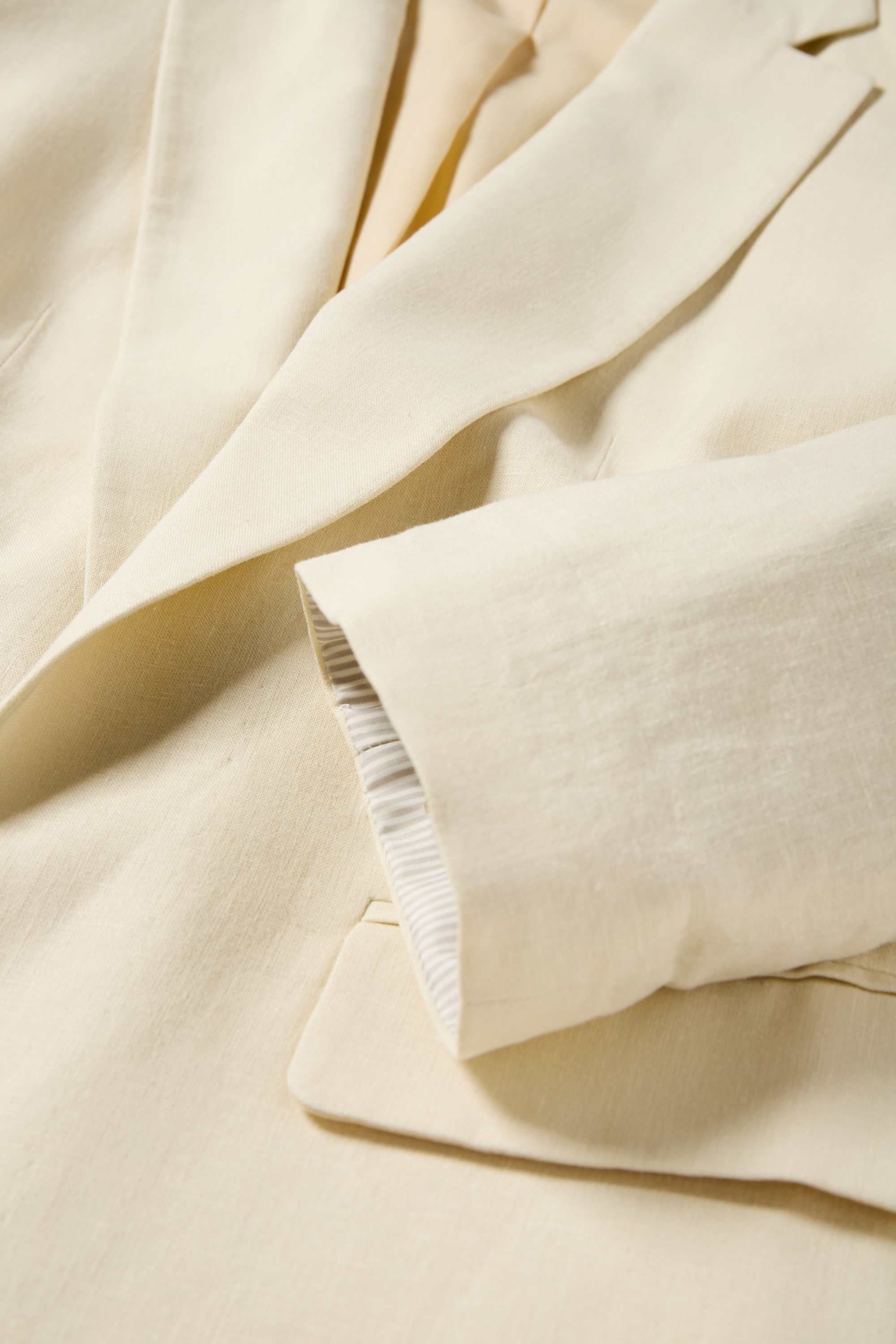 Long blazer - regular fit - linen blend creme