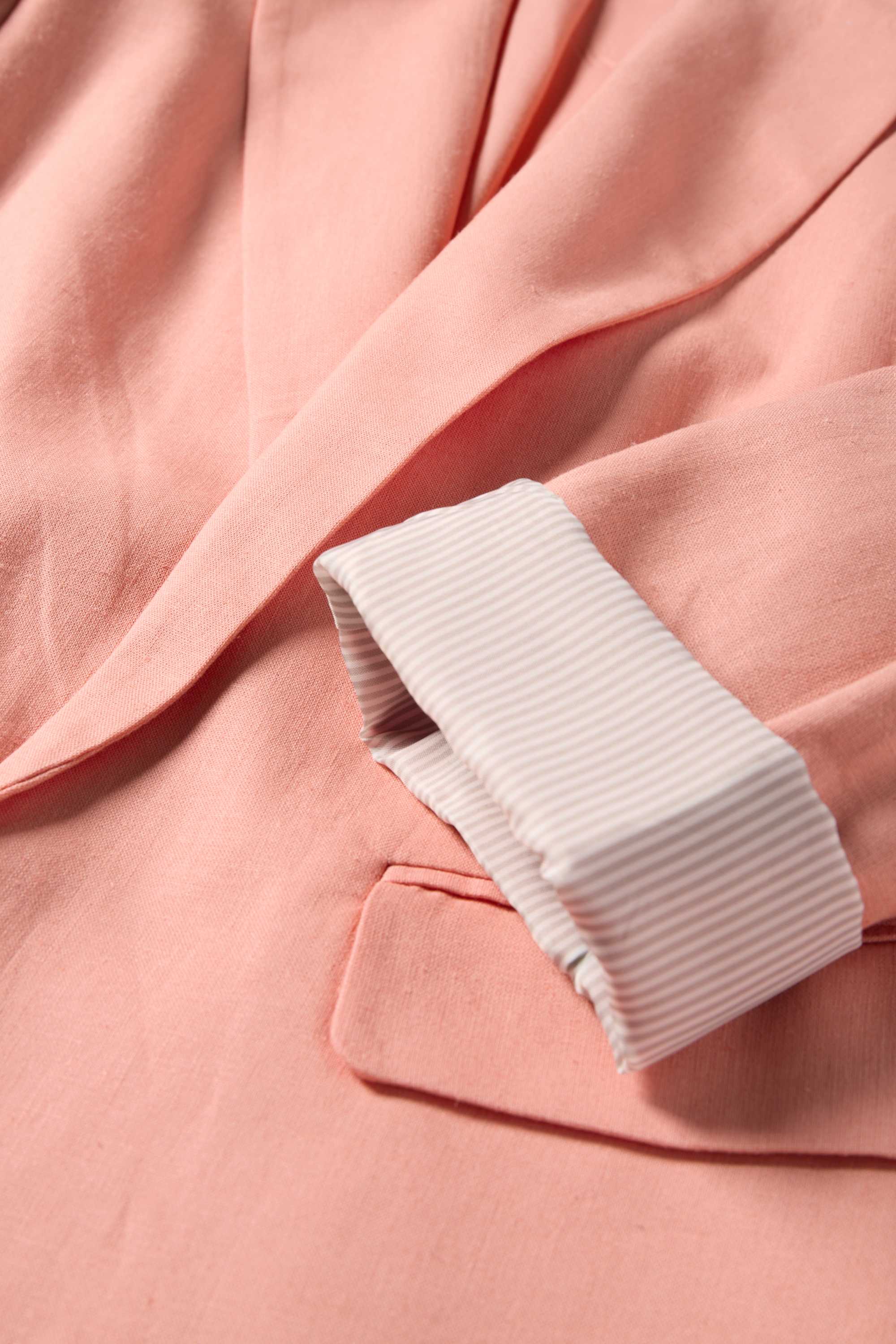 Long blazer - regular fit - linen blend coral