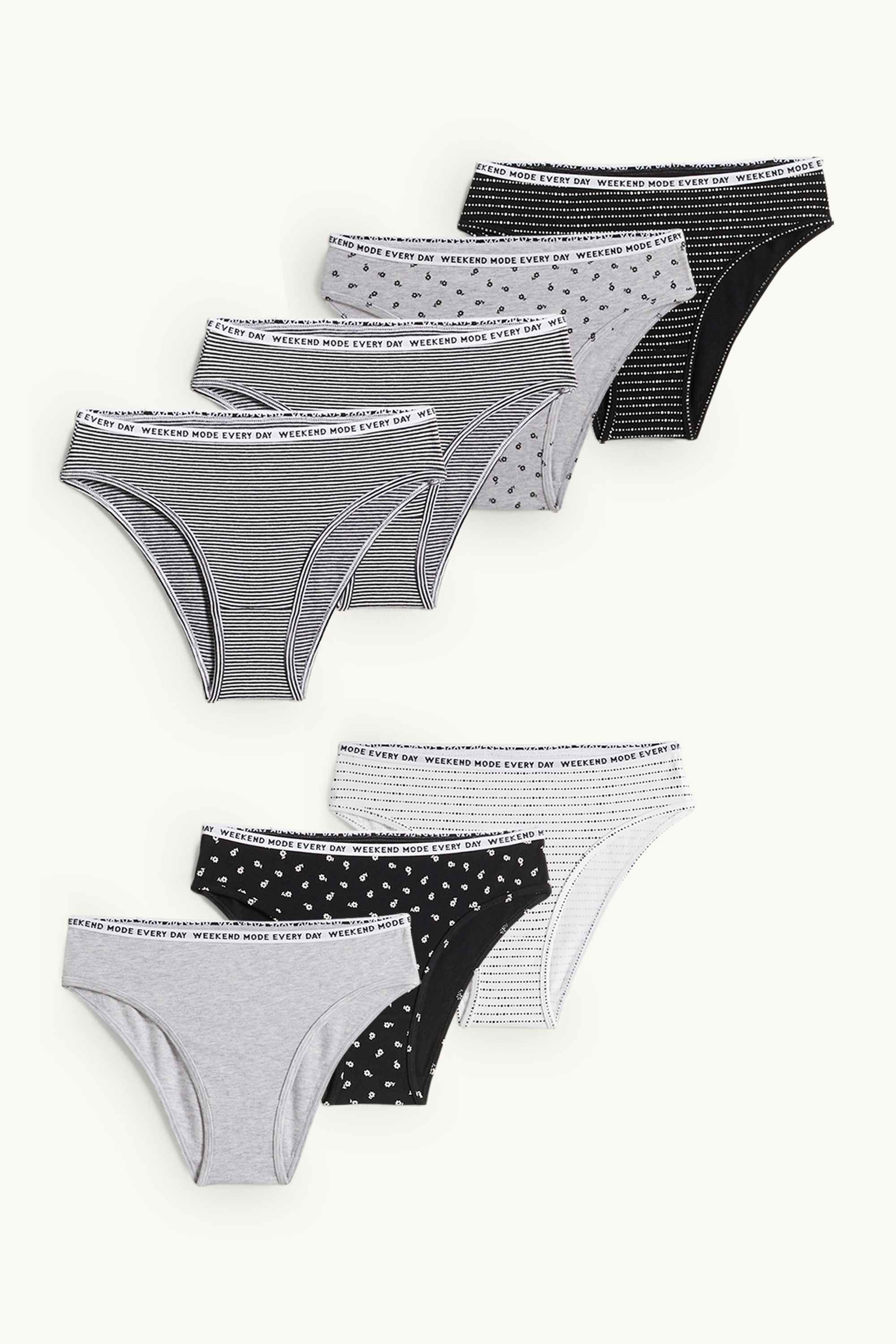 Multipack of 7 - knickers black / white
