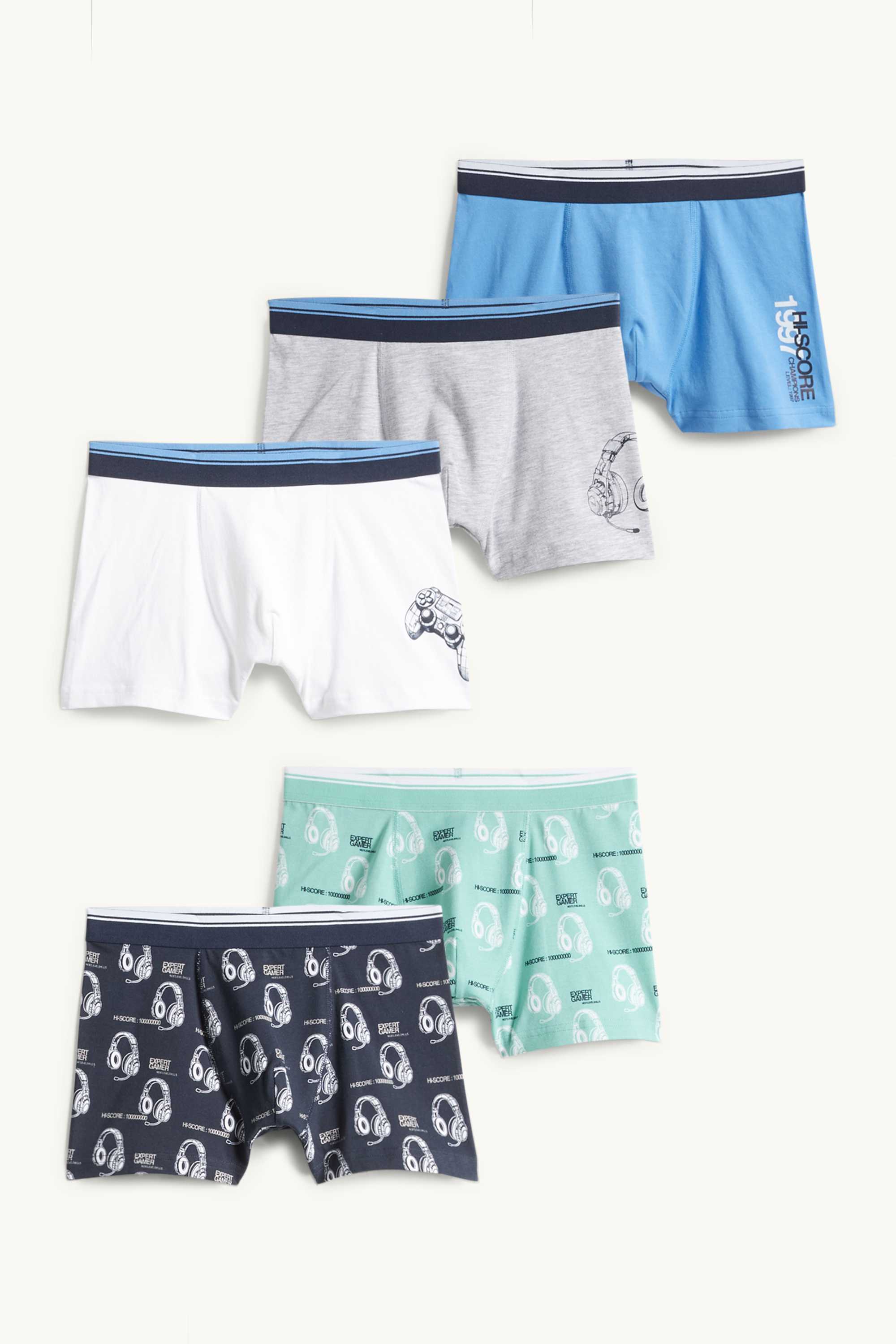 Multipack of 5 - gaming - boxer shorts light blue