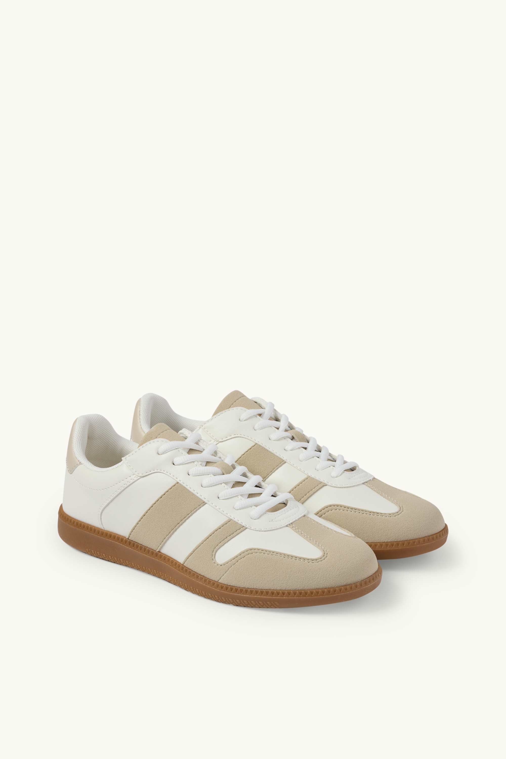Trainers - faux leather white / beige