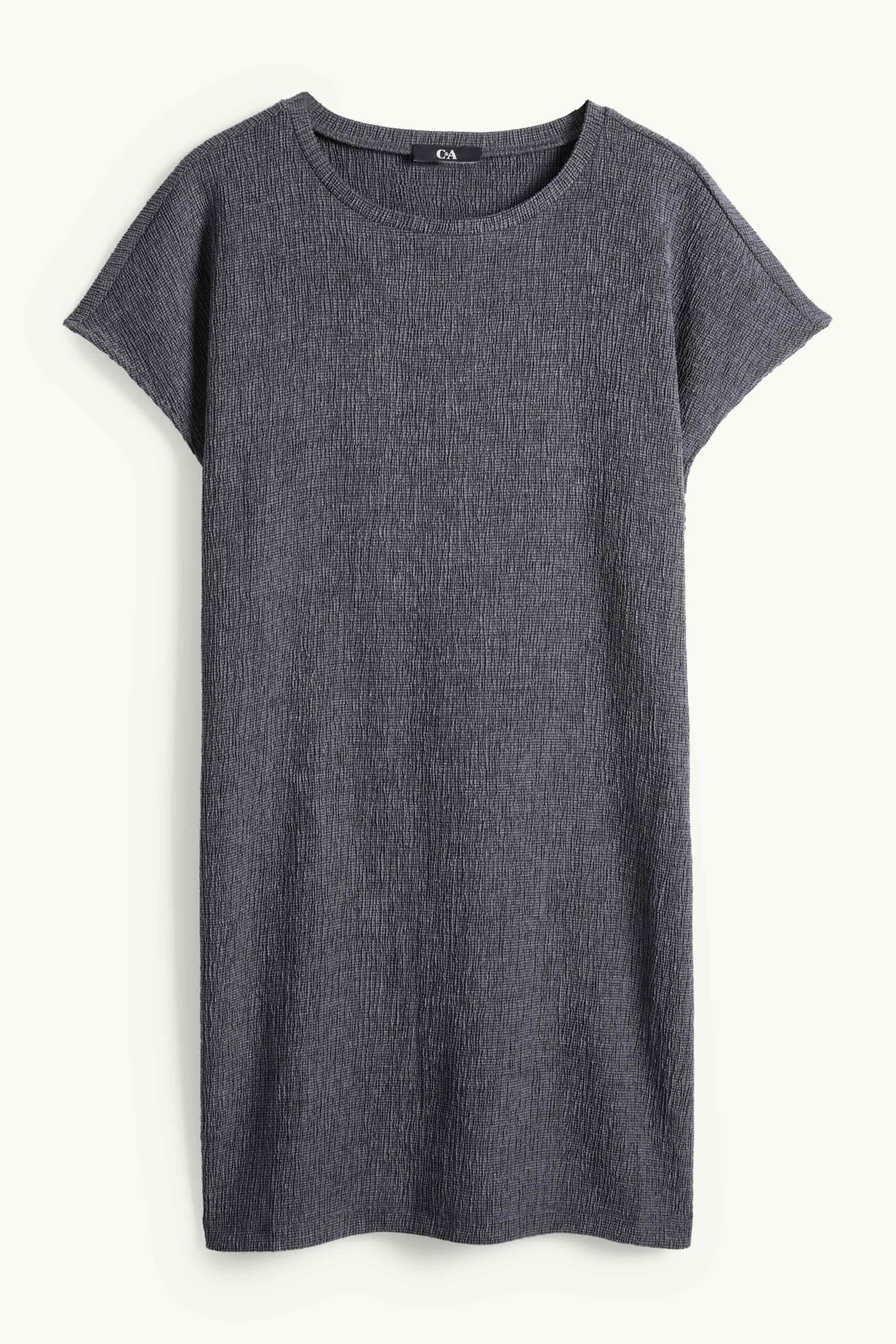 T-shirt - slim fit - textured dark gray