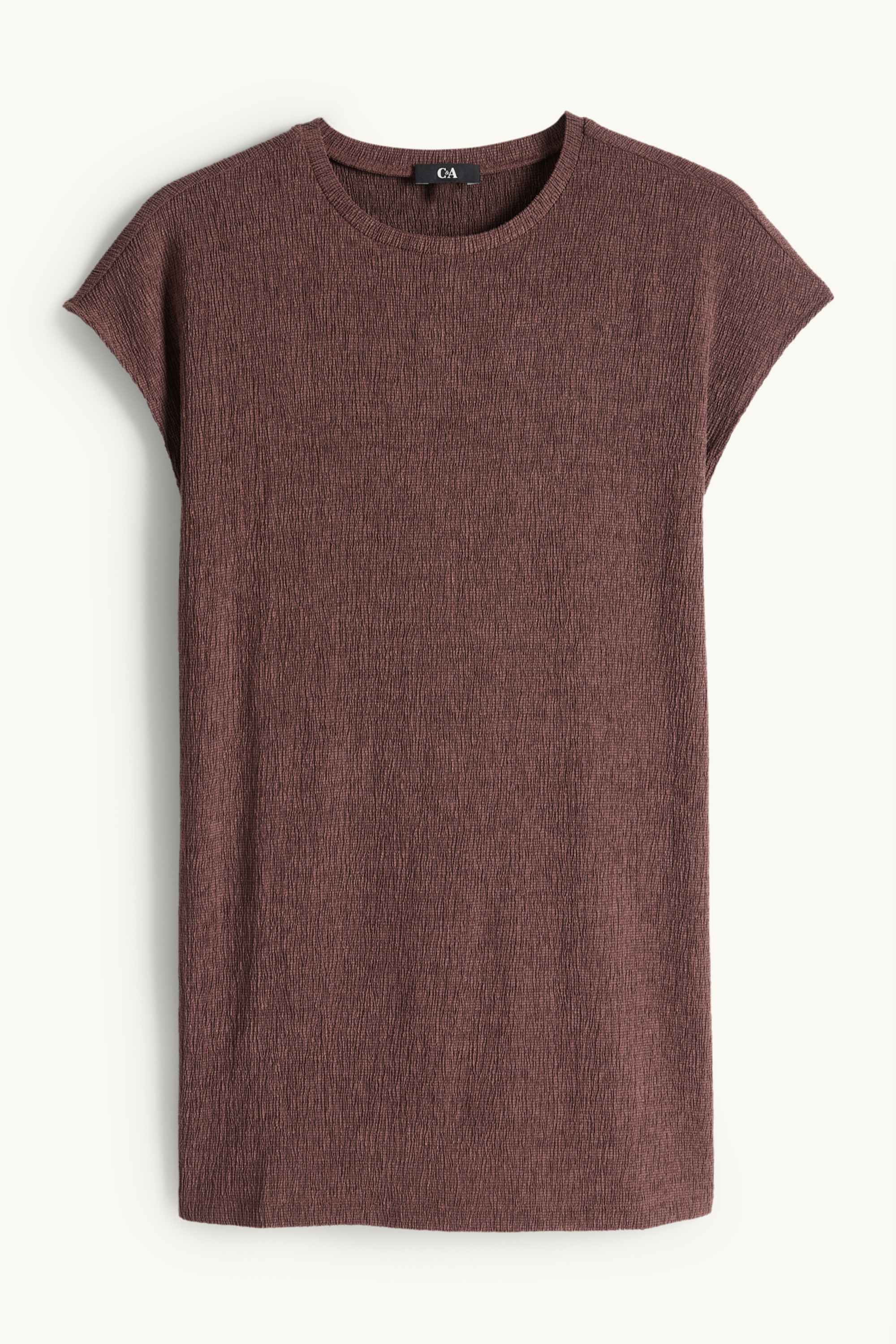 T-shirt - slim fit - textured brown