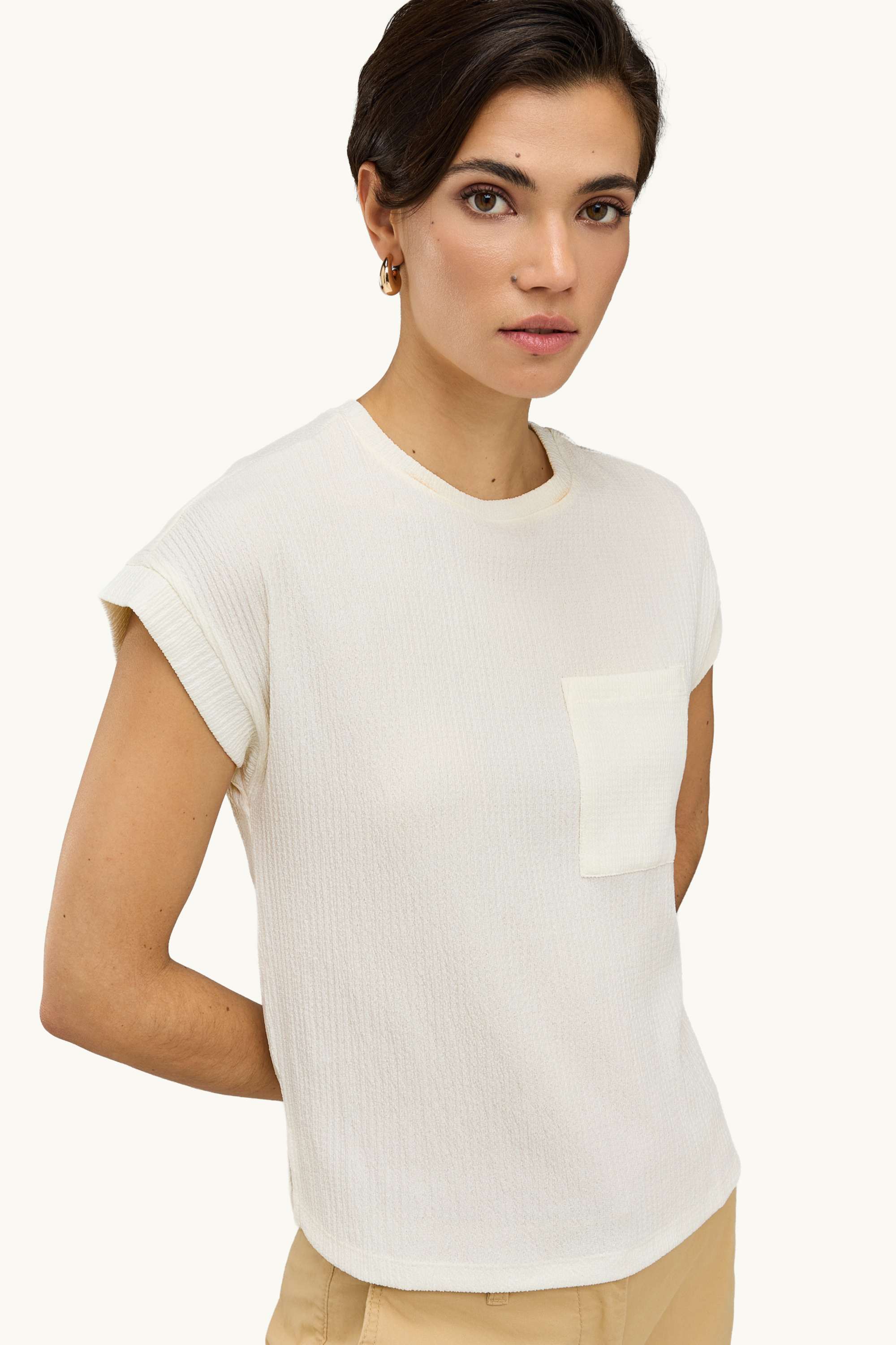 T-shirt - relaxed fit - textured white