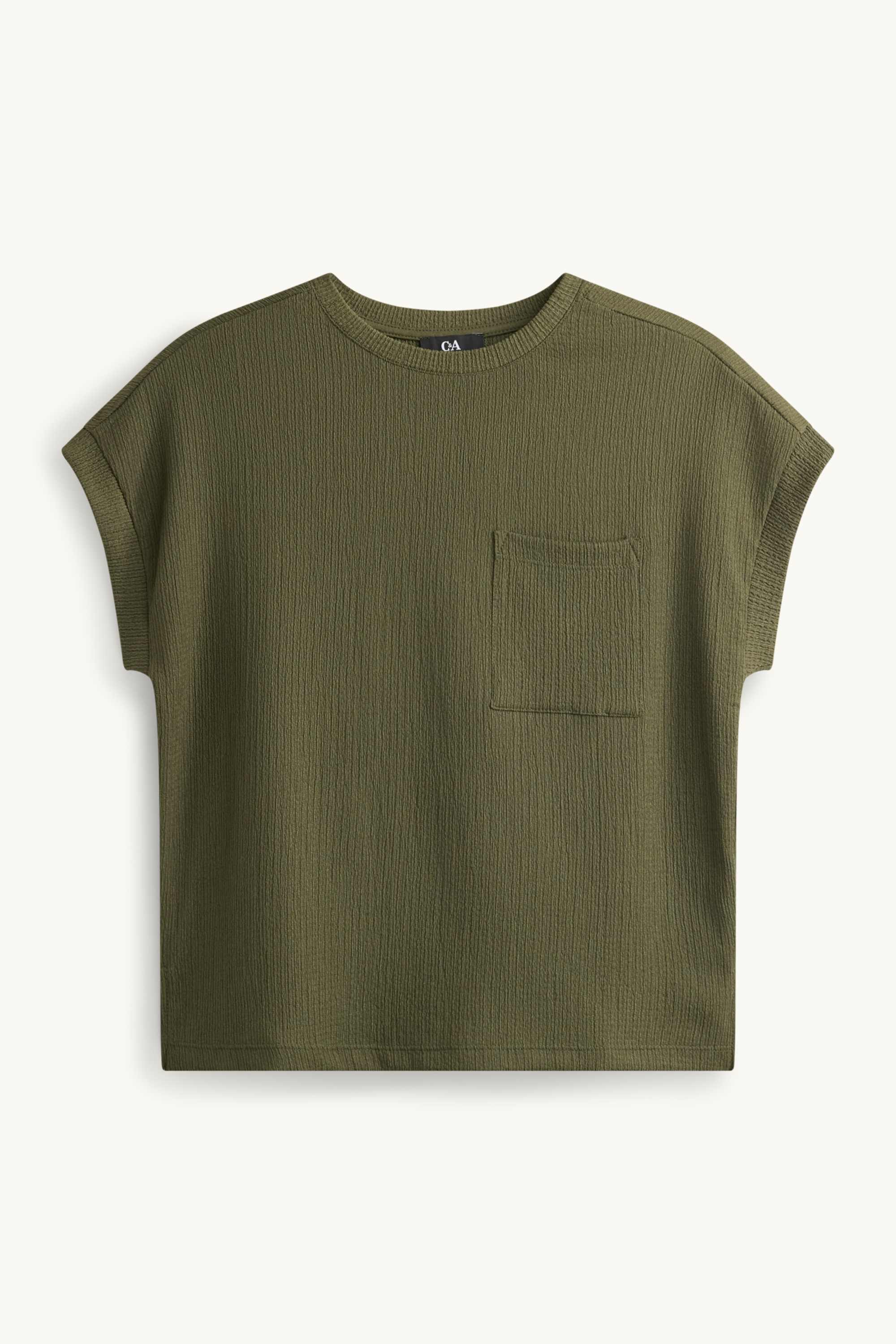 T-shirt - relaxed fit - textured khaki