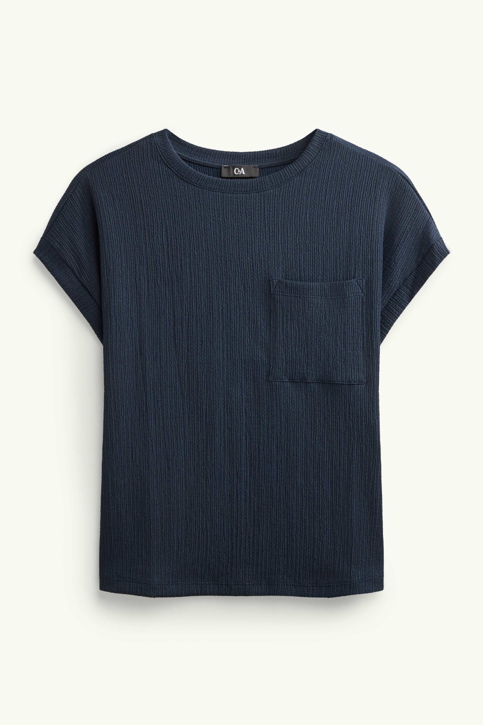 T-shirt - relaxed fit - textured dark blue
