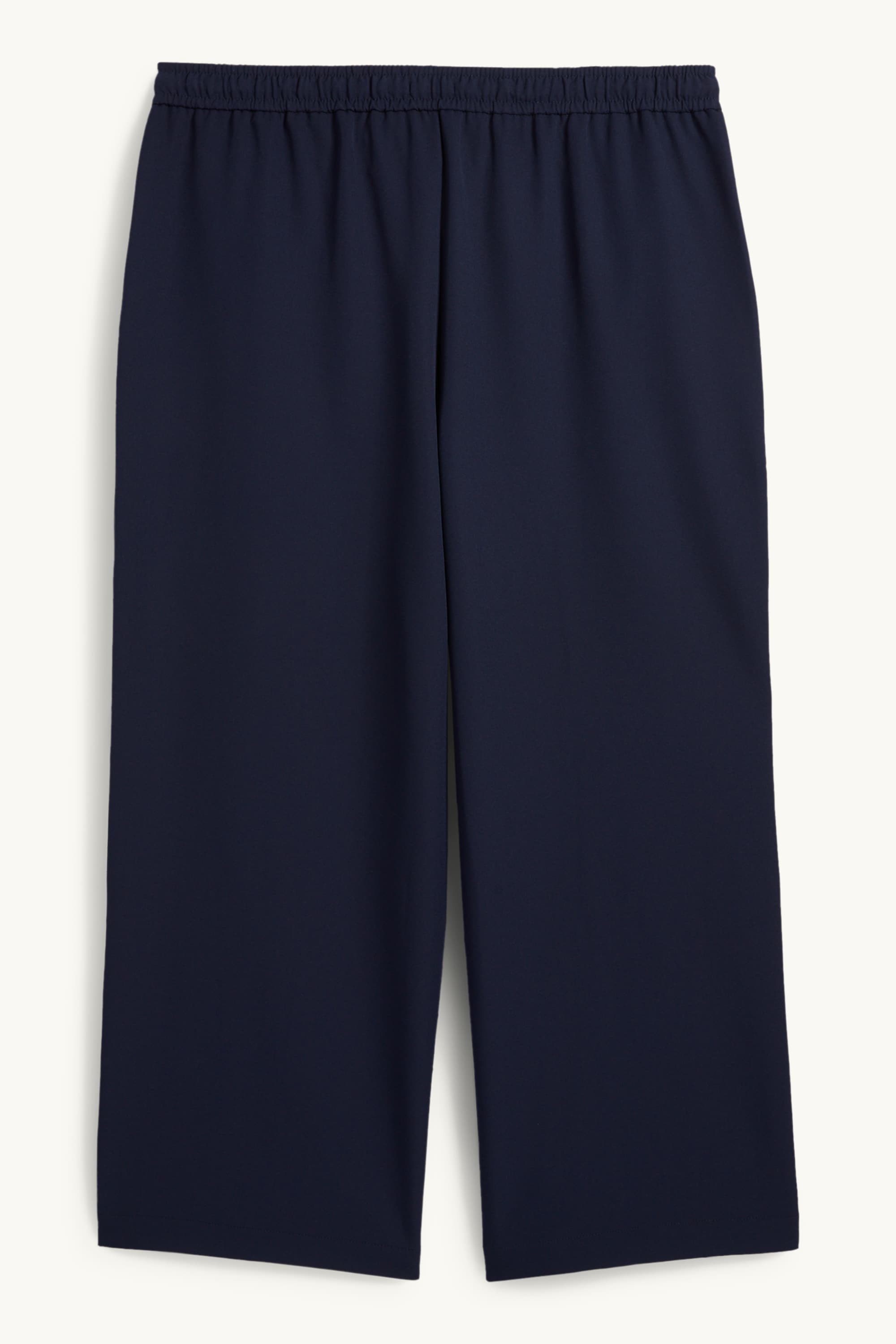 Jersey trousers - mid-rise waist - wide leg dark blue