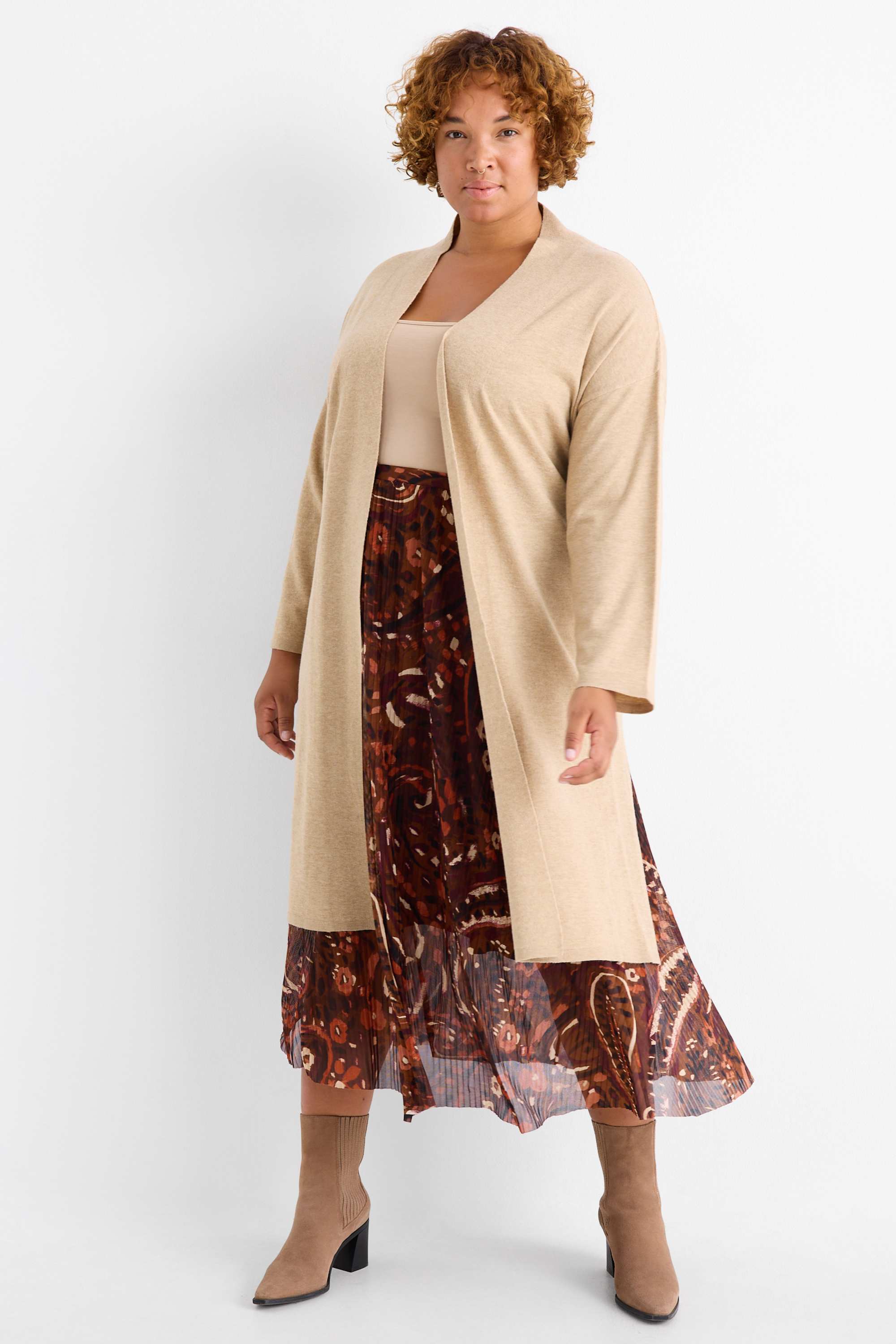 Mesh skirt - patterned brown