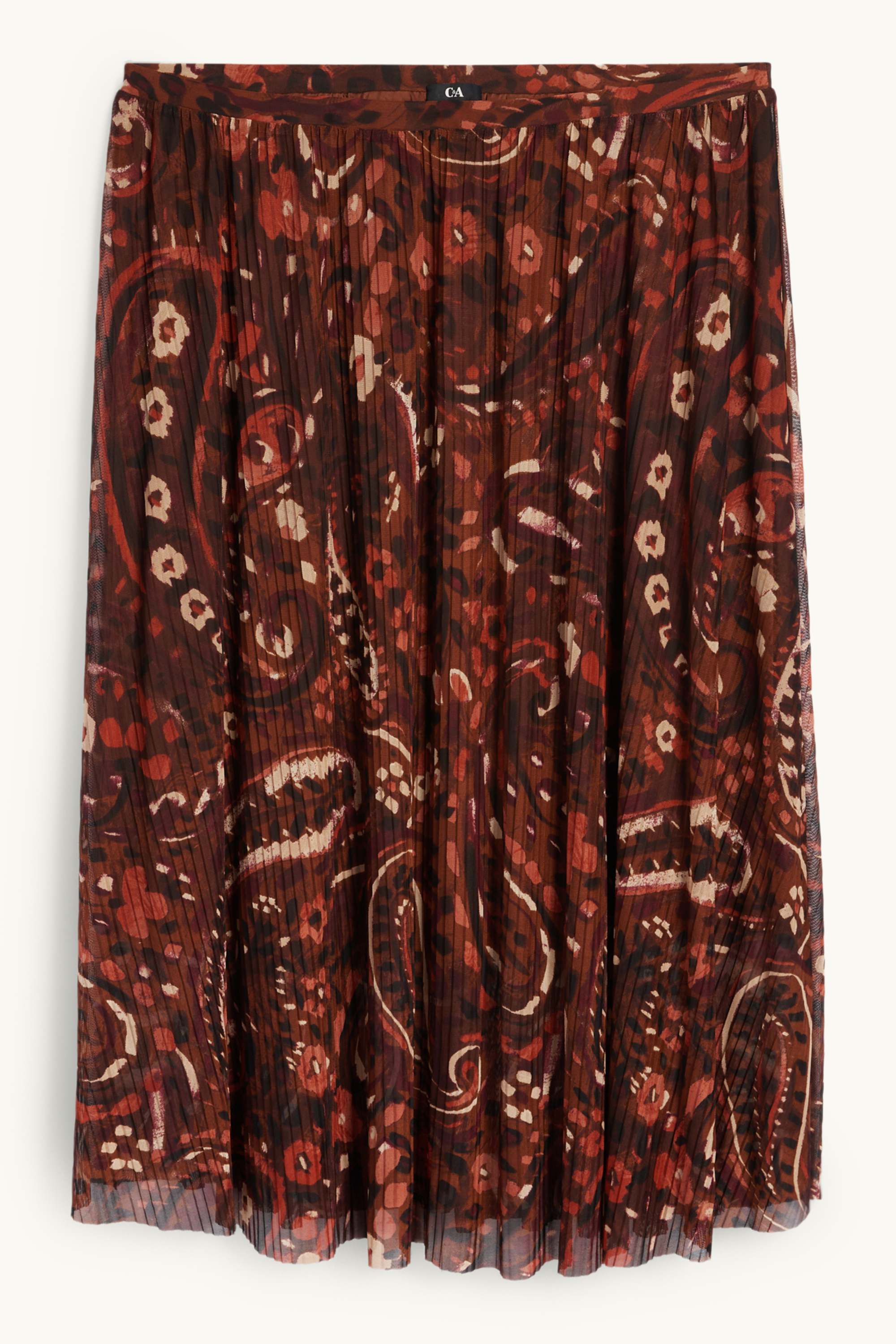 Mesh skirt - patterned brown