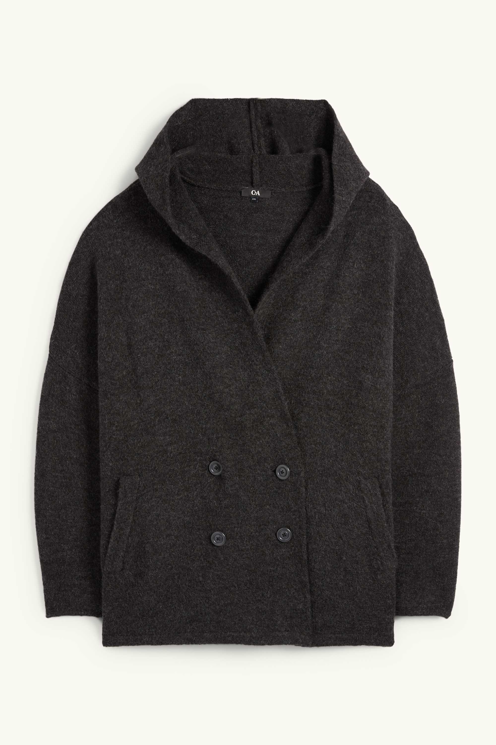 Cardigan with hood dark gray