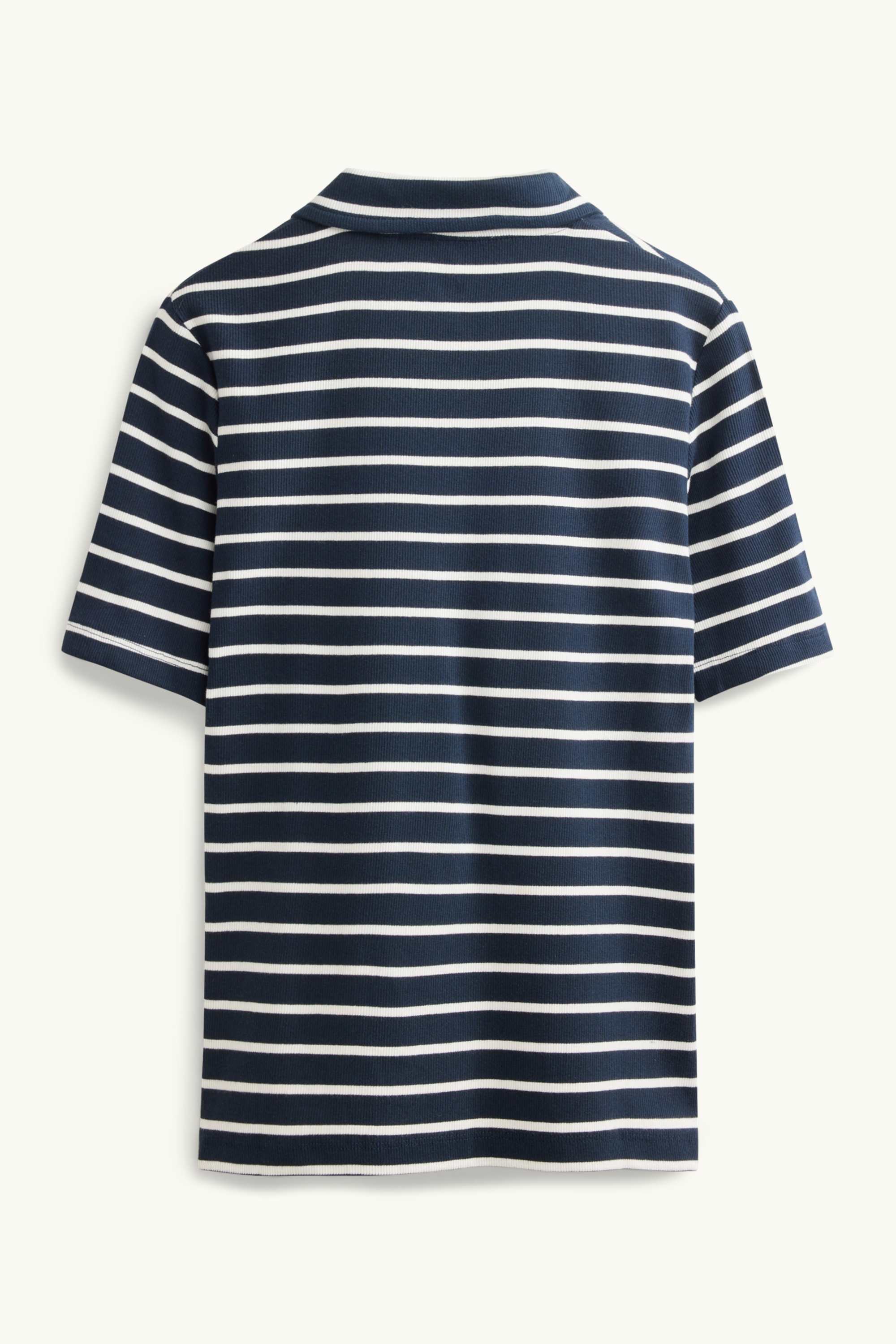 Polo shirt - regular fit - ribbed - striped dark blue / white
