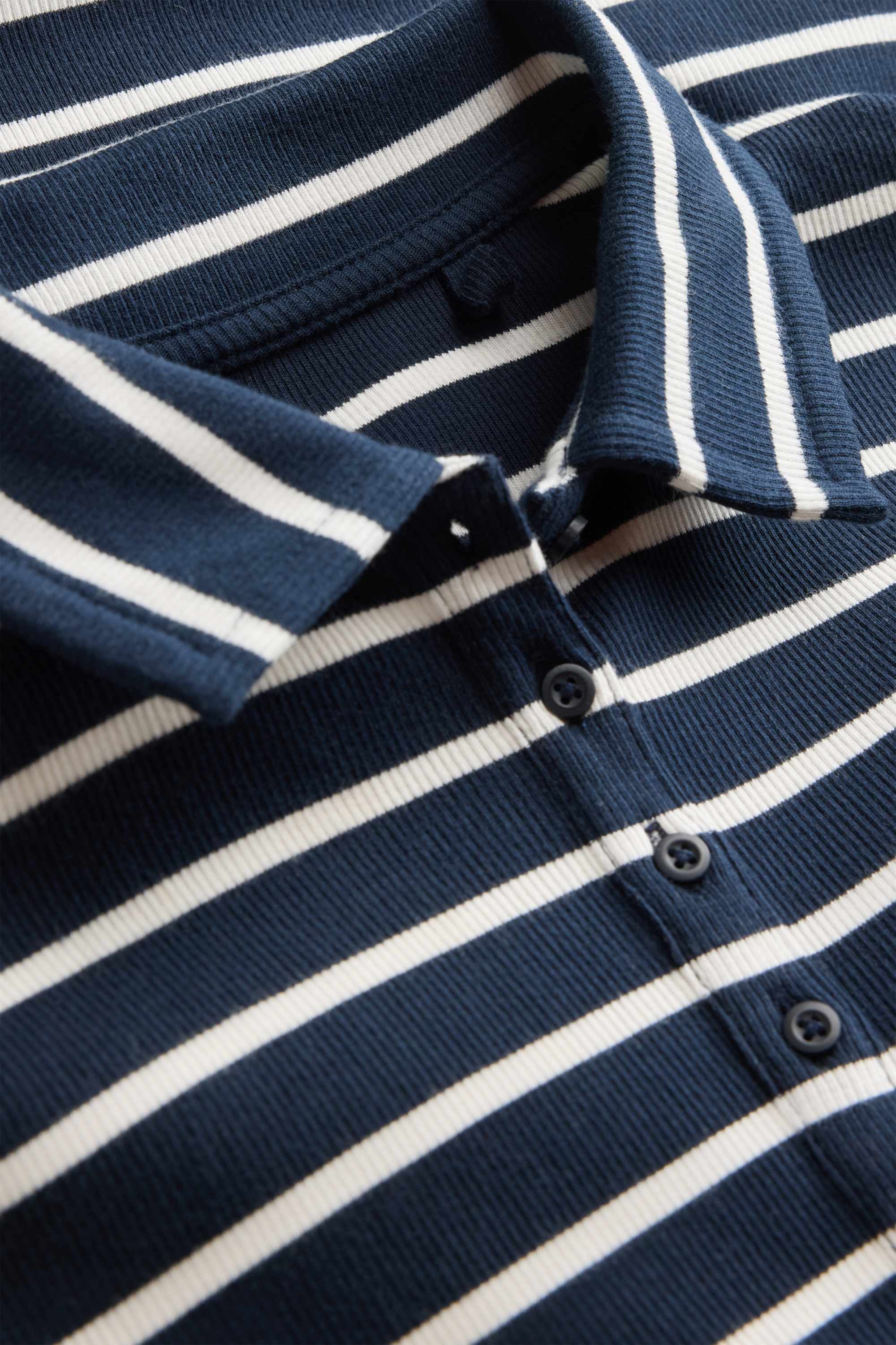 Polo shirt - regular fit - ribbed - striped dark blue / white