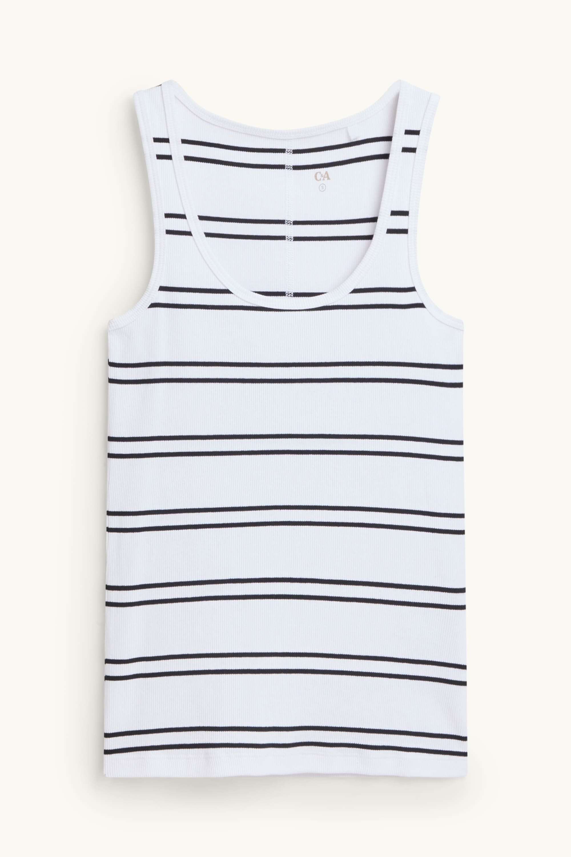 Top - ribbed - striped white / blue