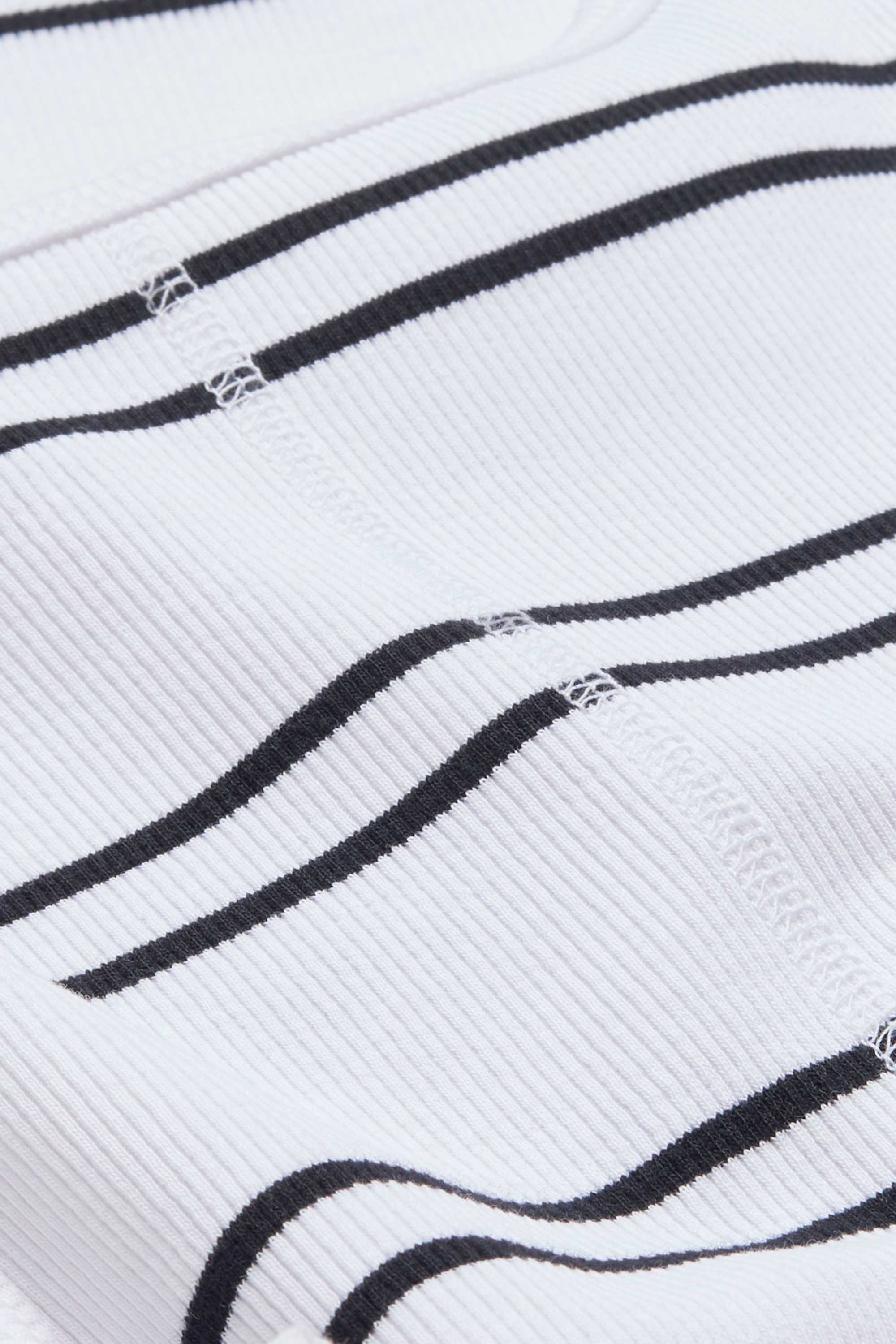 Top - ribbed - striped white / blue