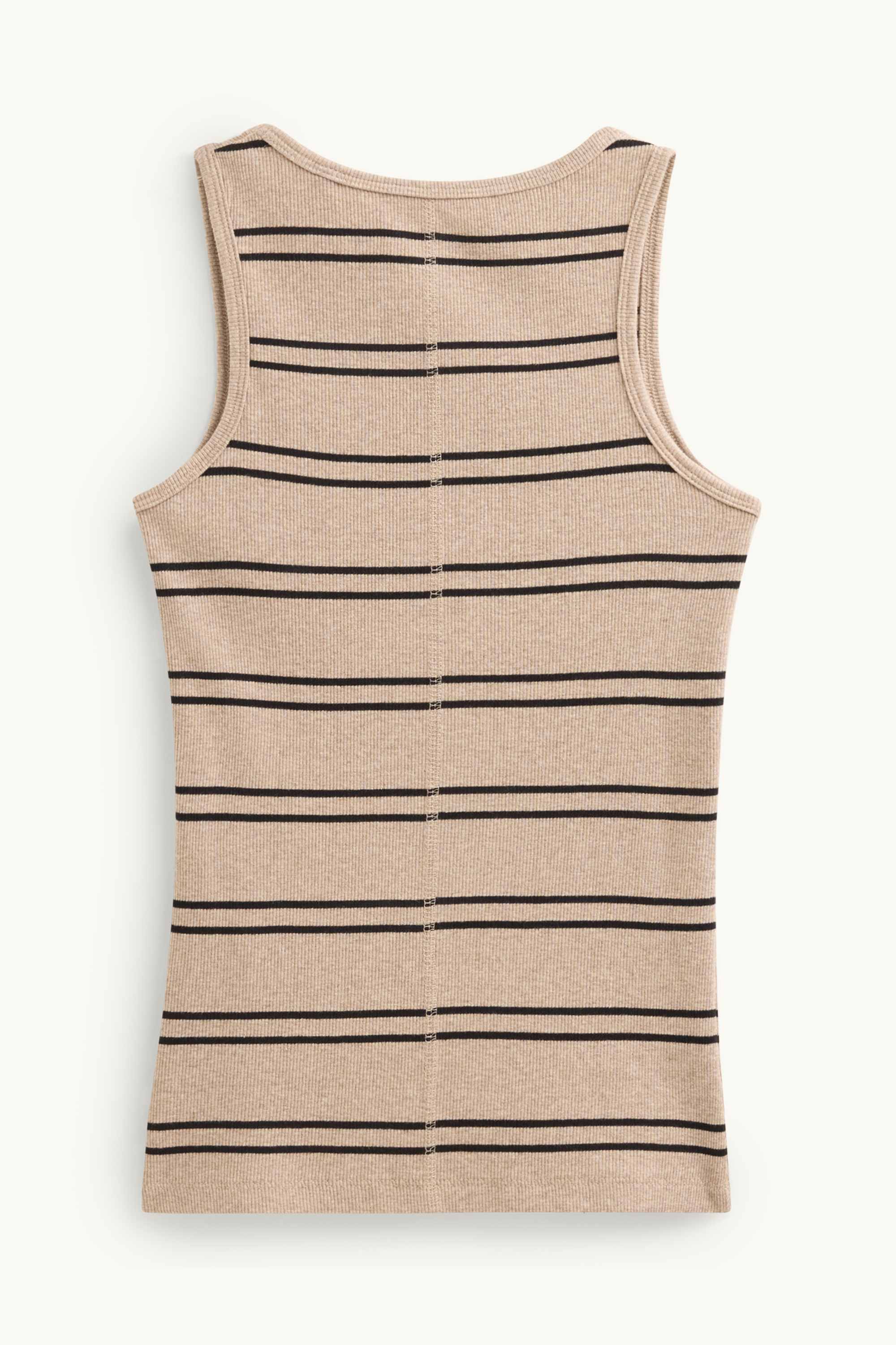 Top - ribbed - striped light brown
