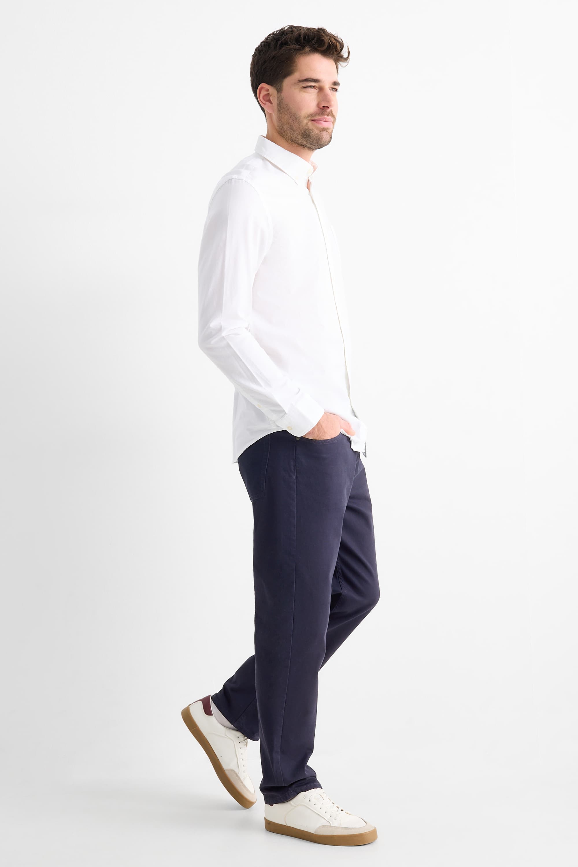 Trousers - regular fit dark blue