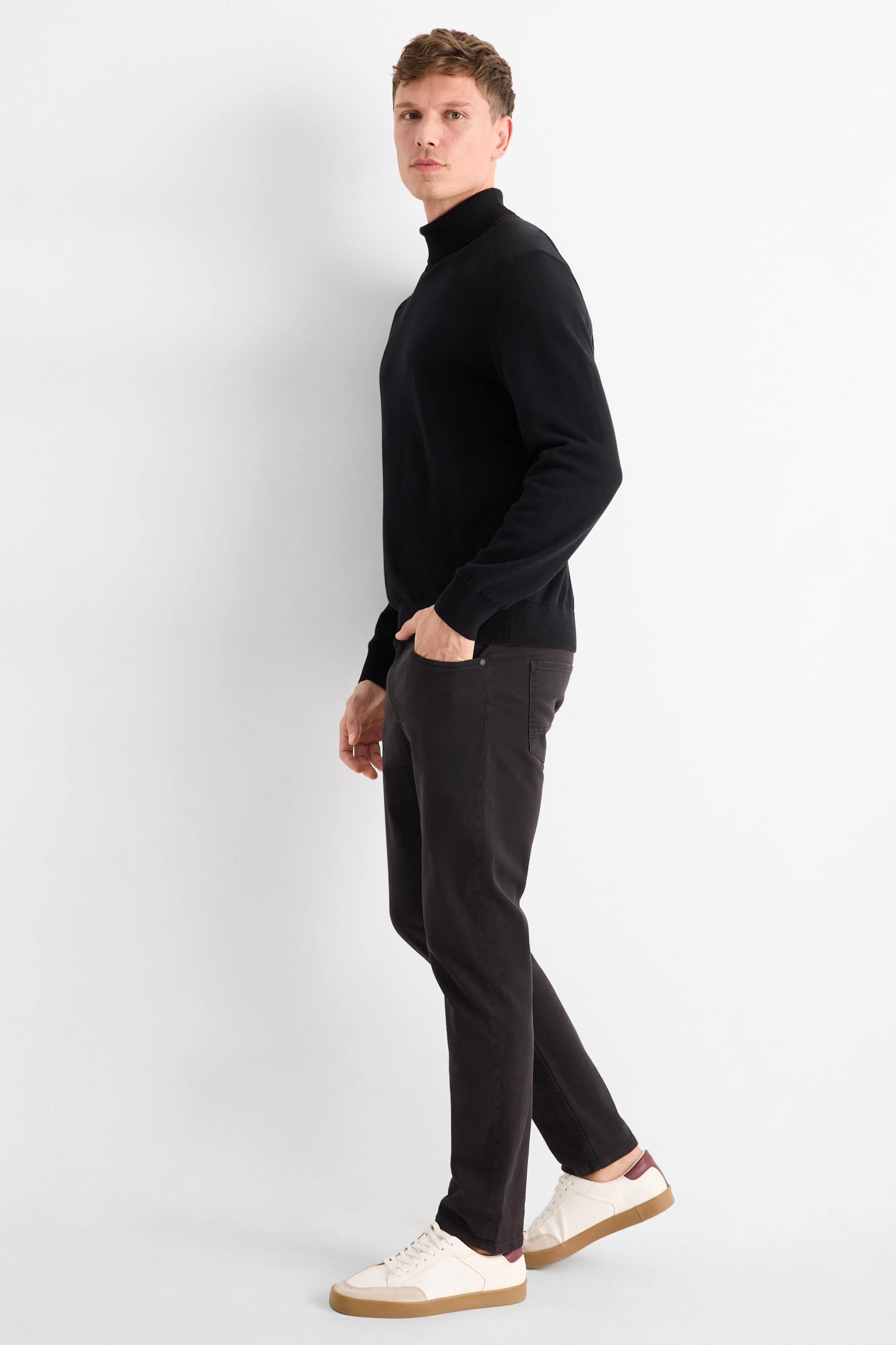 Trousers - slim fit - LYCRA® black