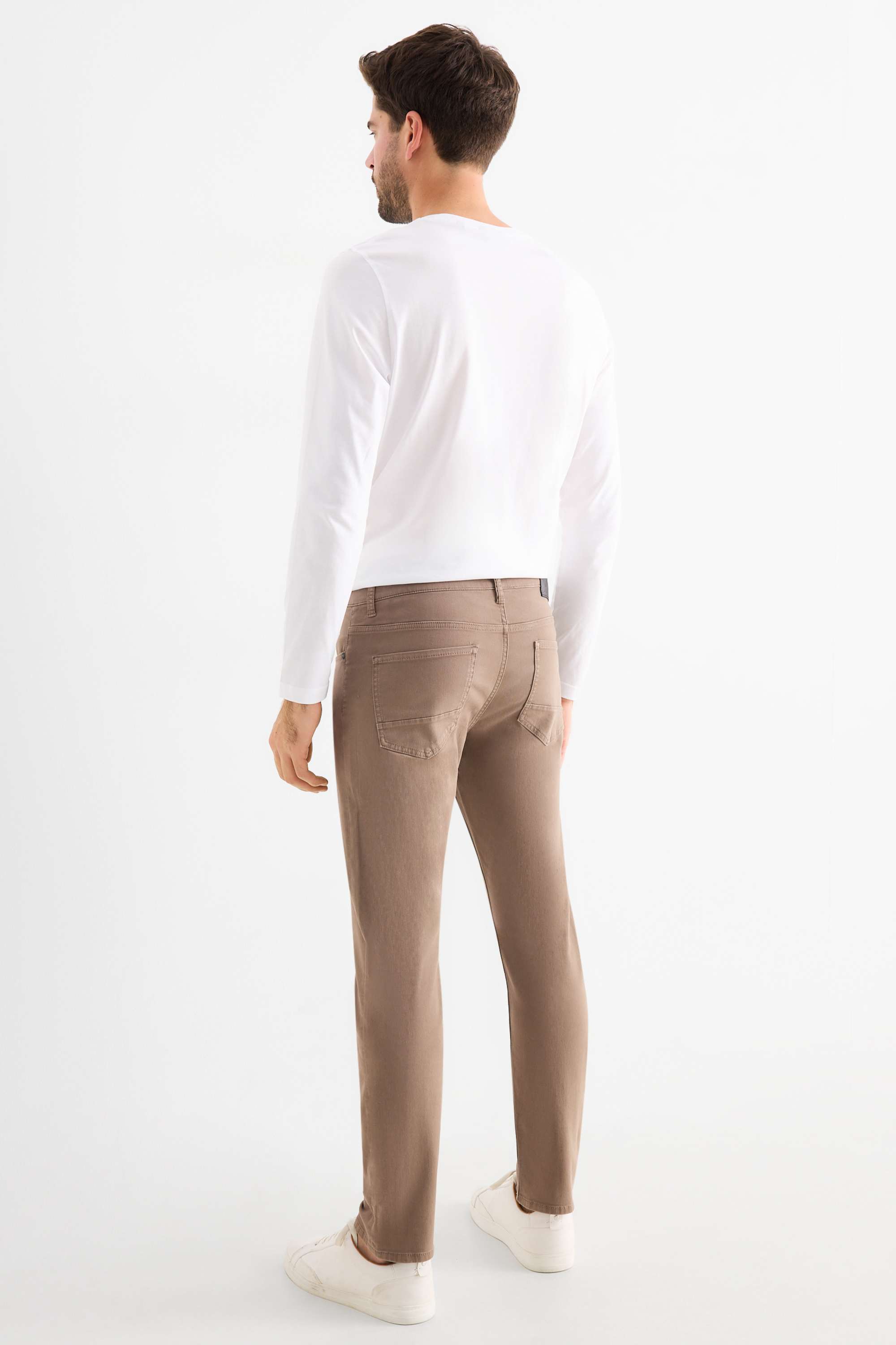 Trousers - slim fit - LYCRA® brown