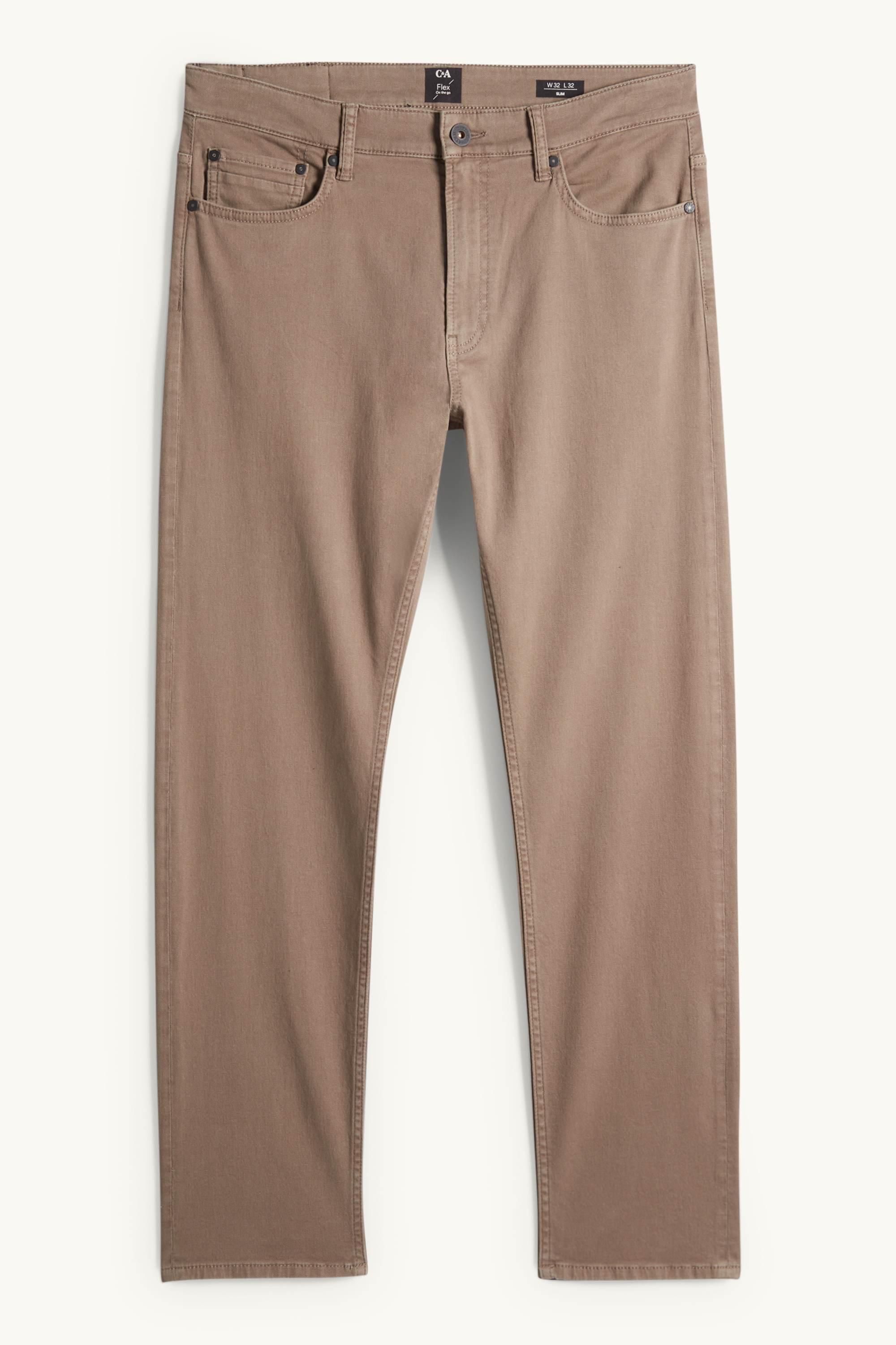 Trousers - slim fit - LYCRA® brown