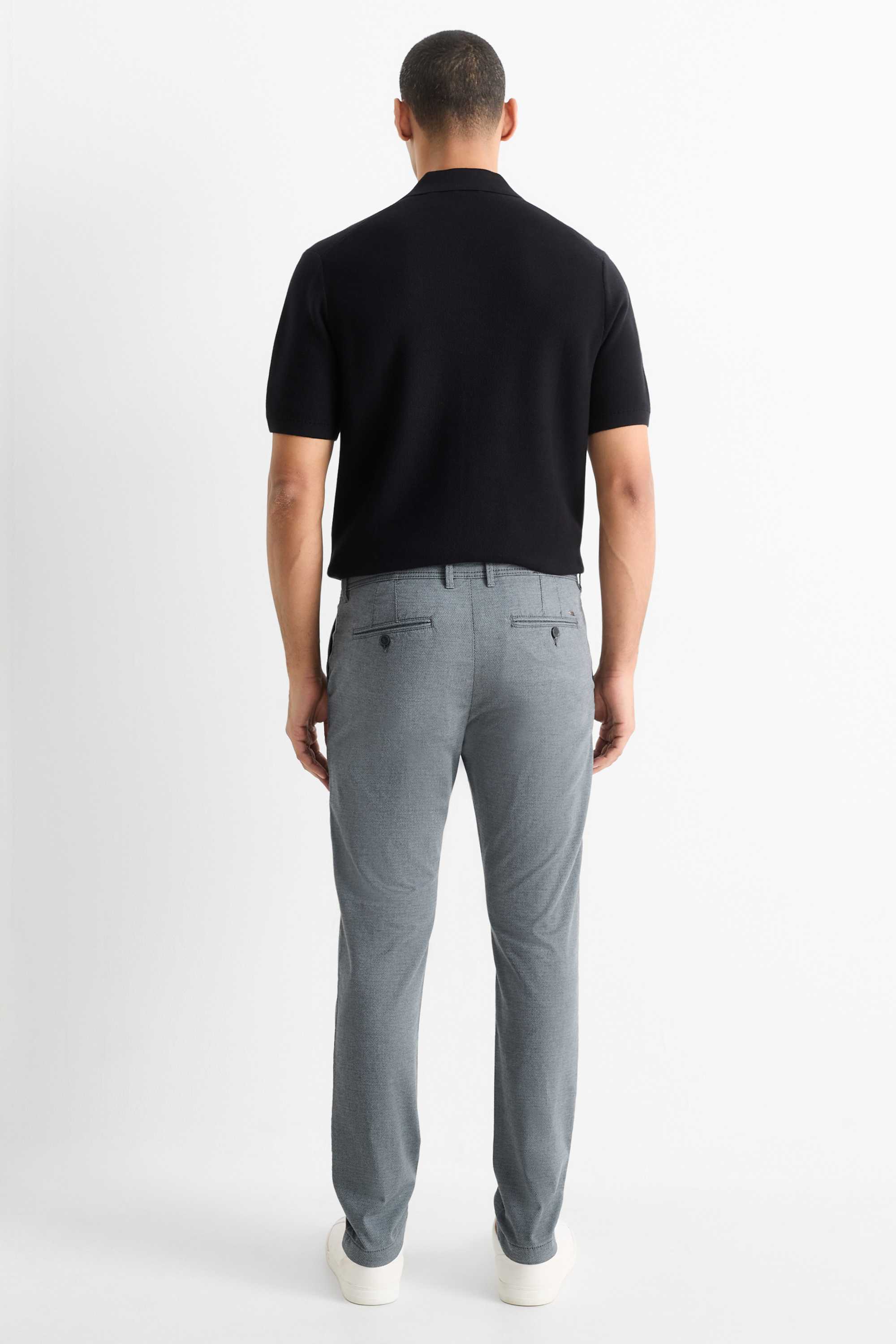Chinos - slim fit - textured dark gray