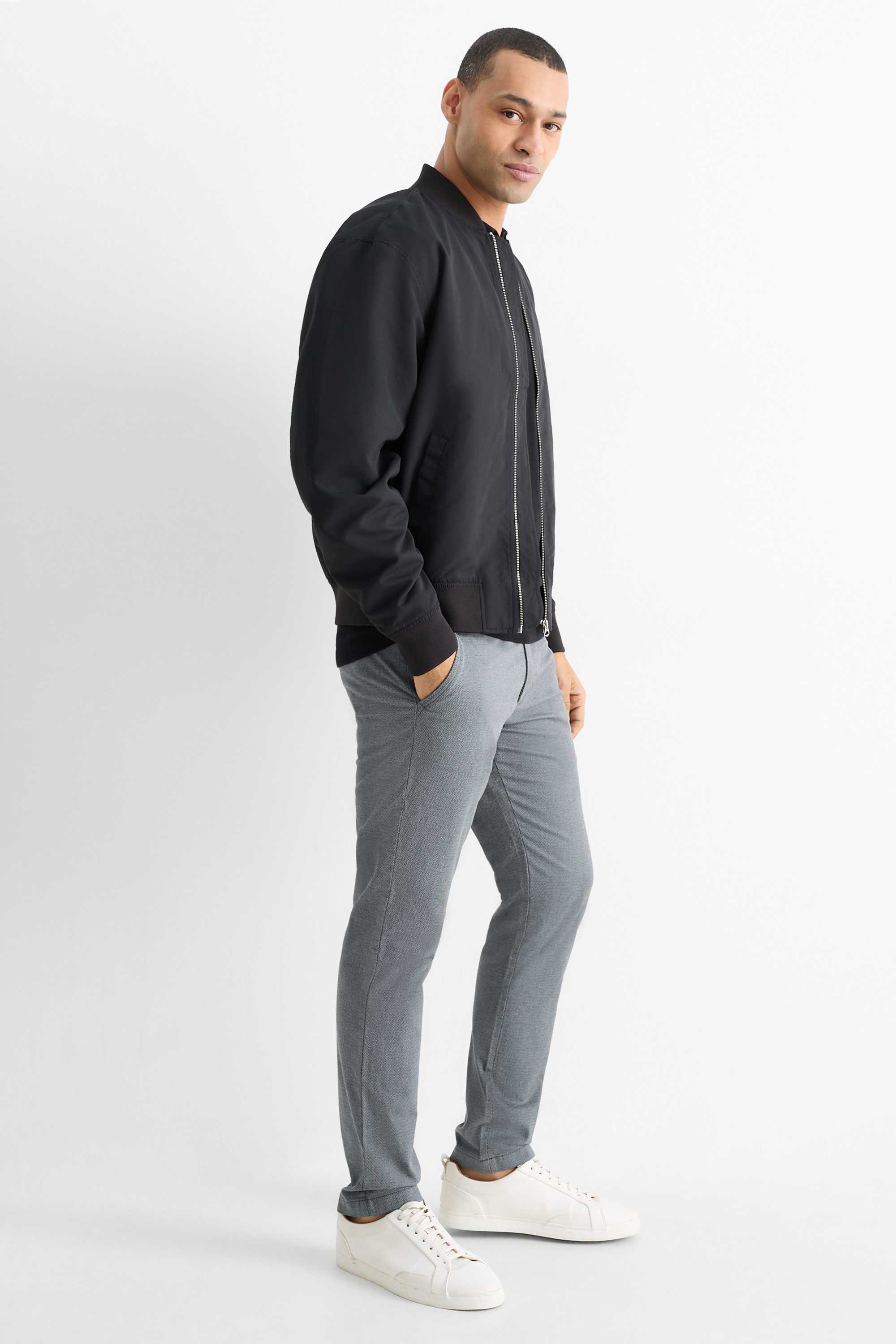 Chinos - slim fit - textured dark gray