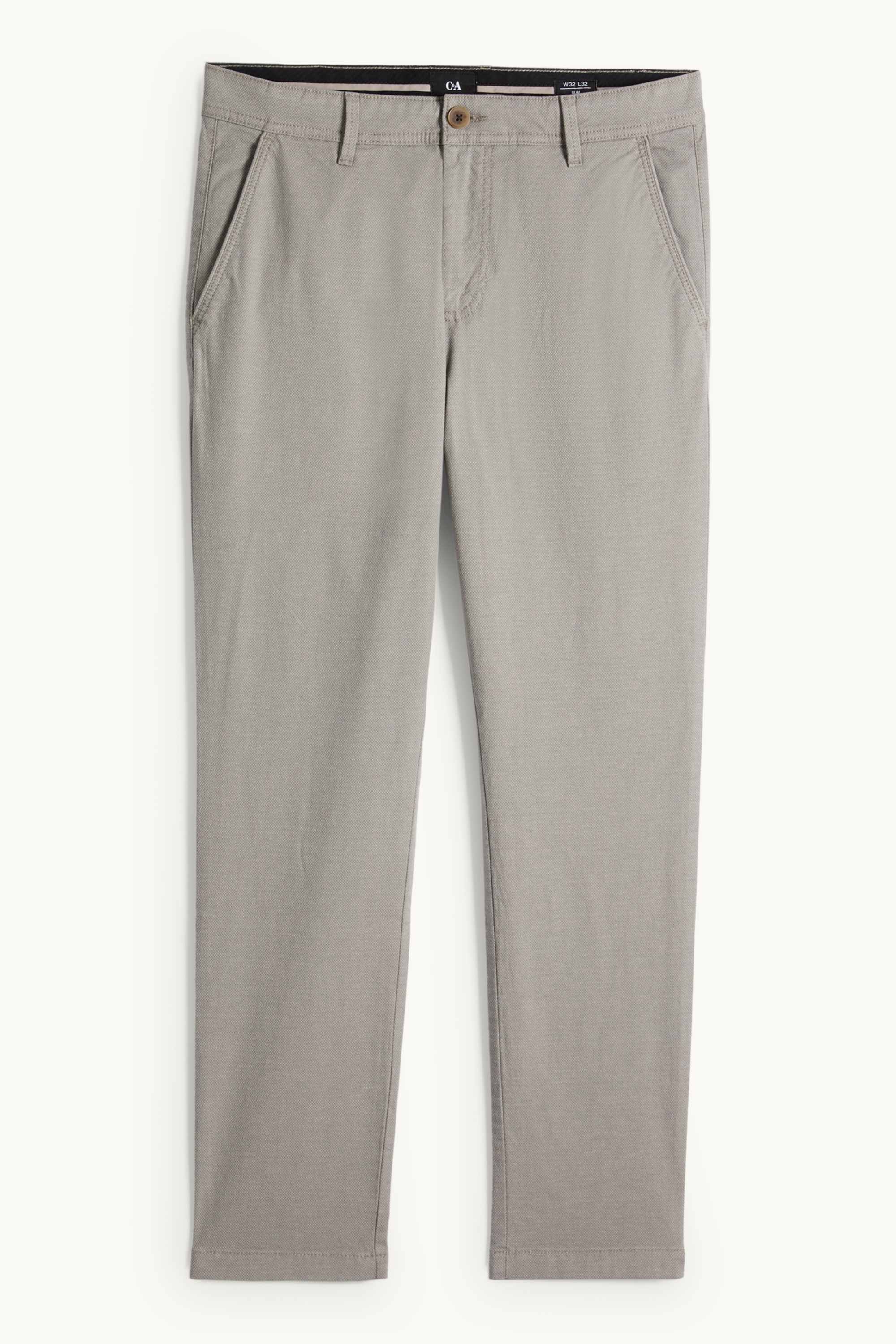 Chinos - slim fit - textured gray