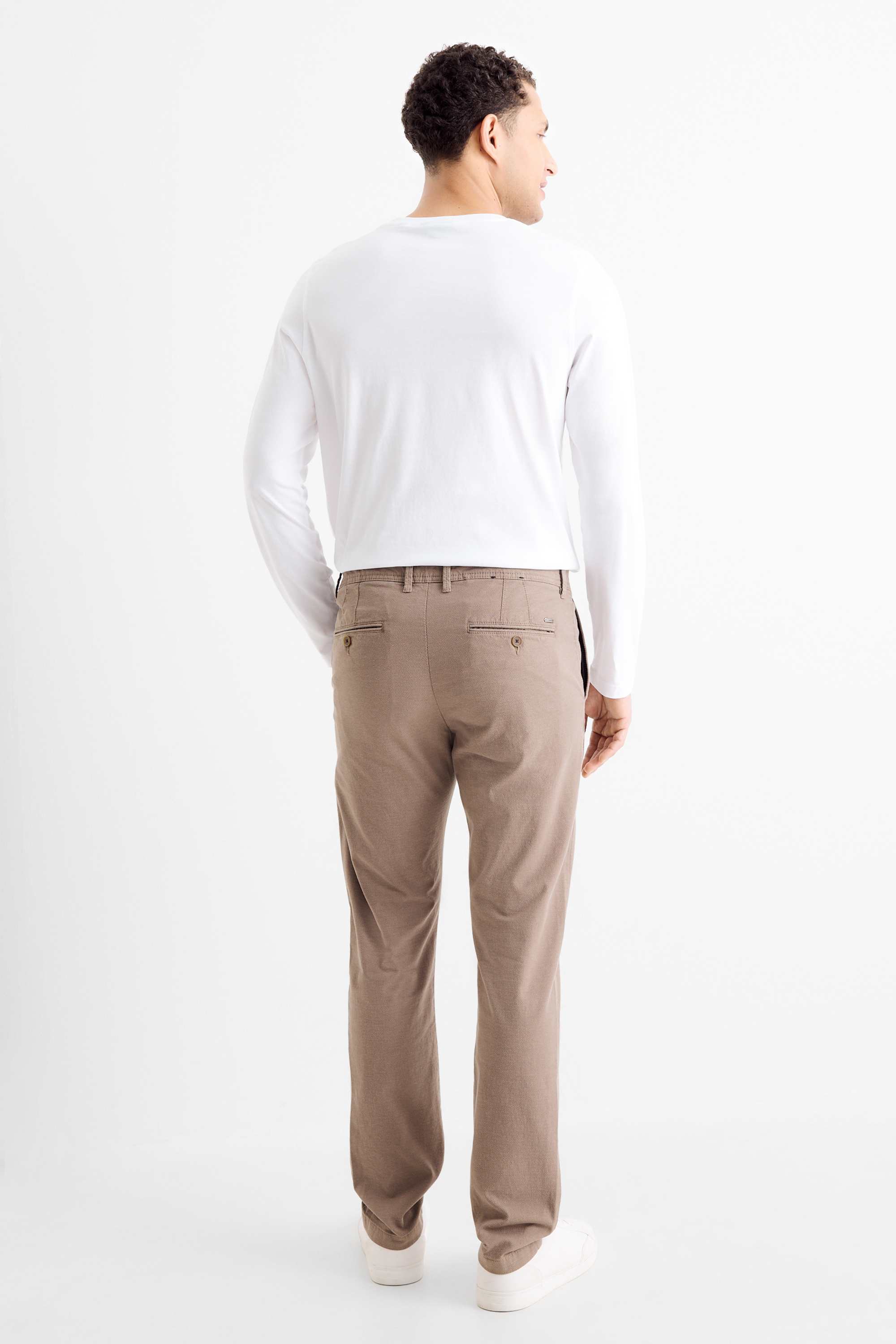 Chinos - slim fit - textured brown