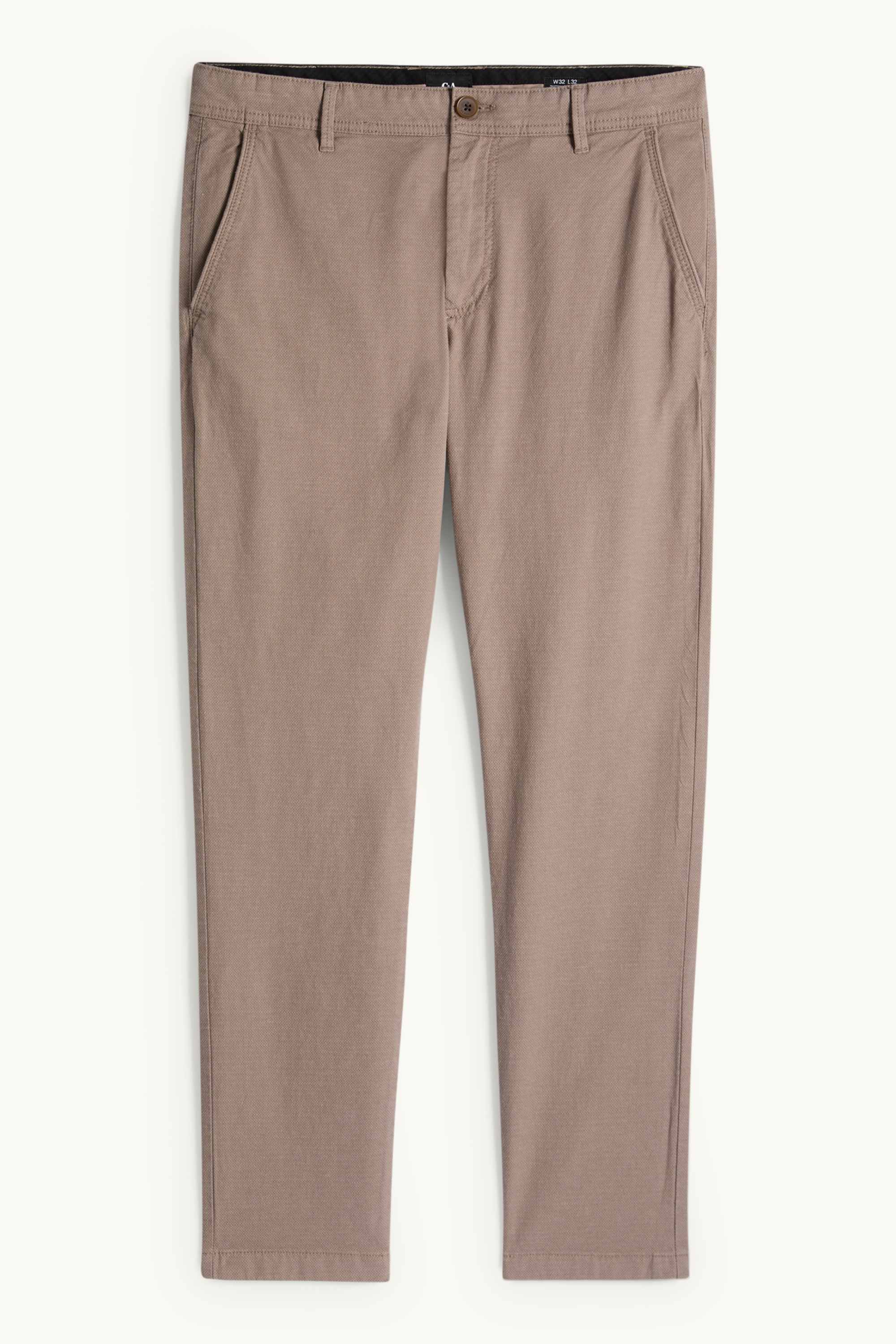Chinos - slim fit - textured brown